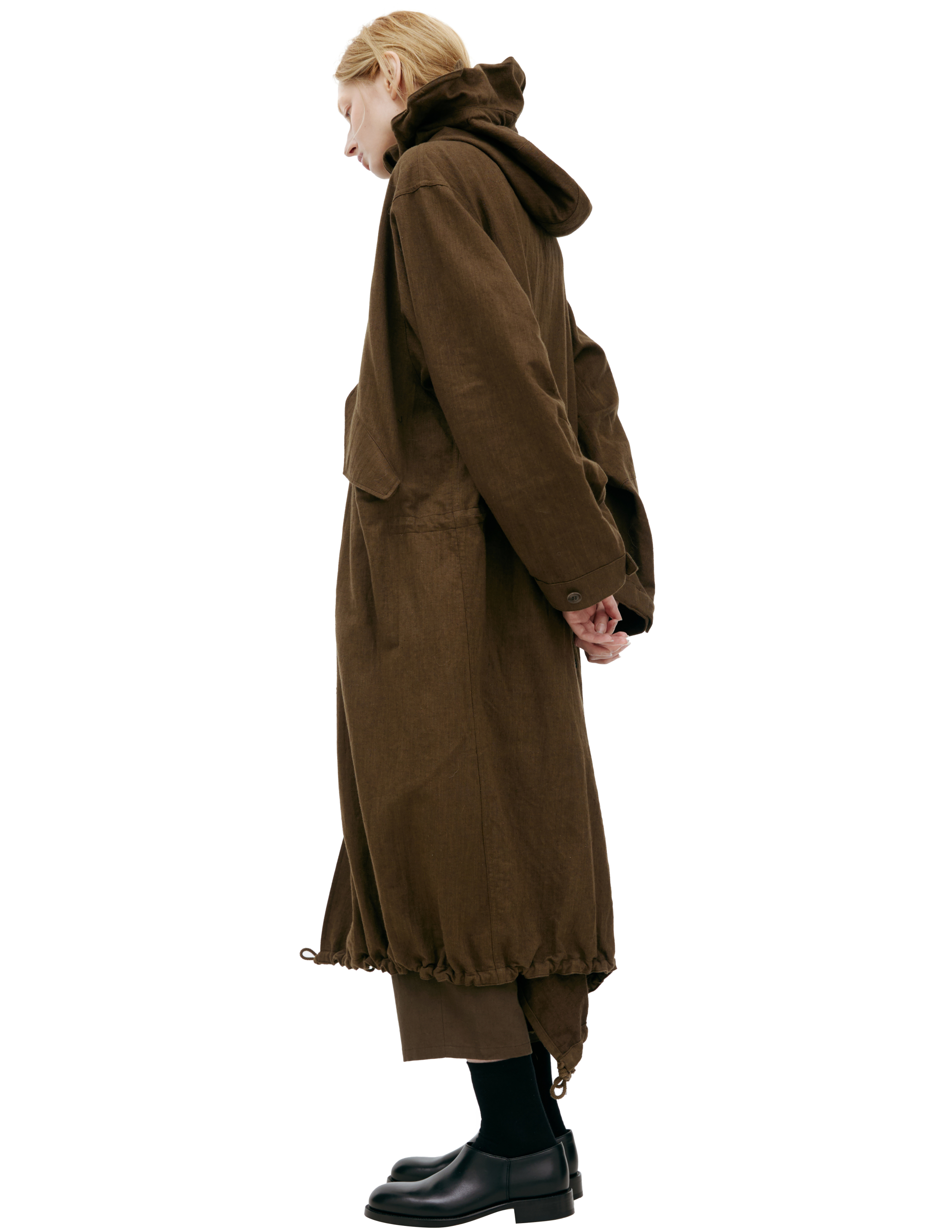 Y's Oversize Parka With Hood In Khaki