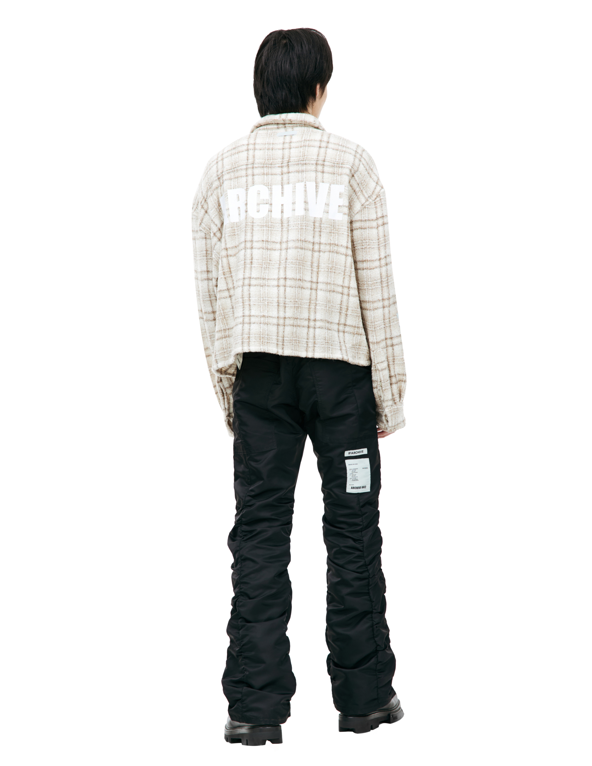 Shop B1archive Checkered Logo Shirt In Beige