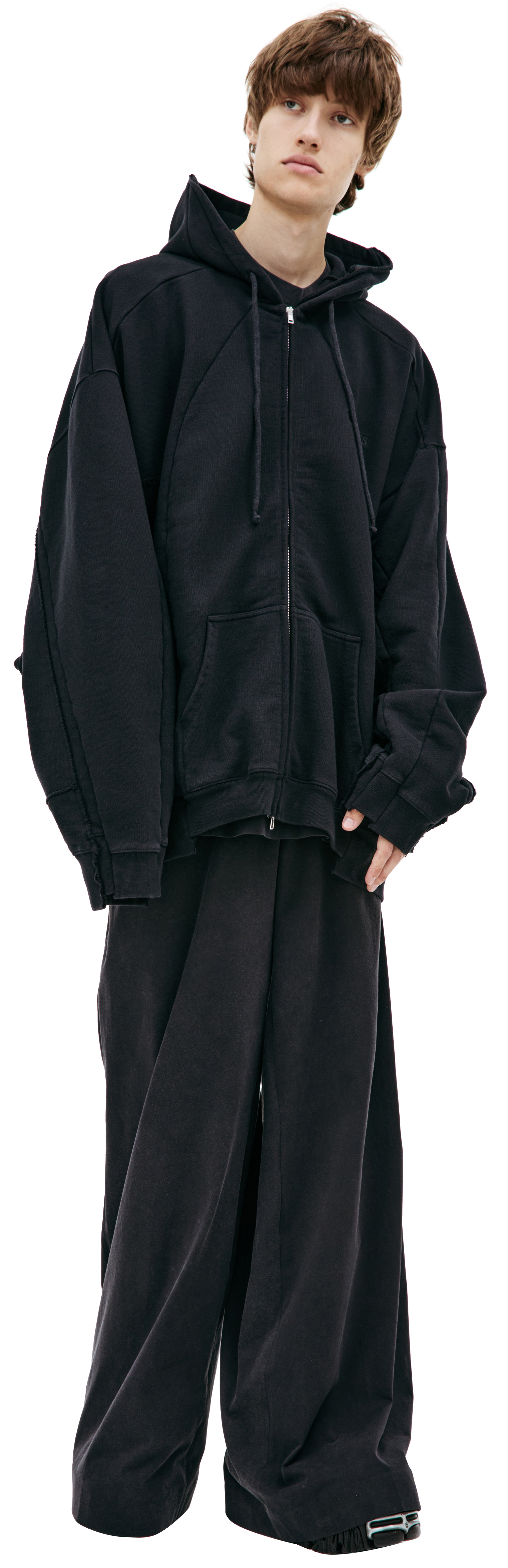 Buy VETEMENTS men black hoodie with zipper for $1,545 online