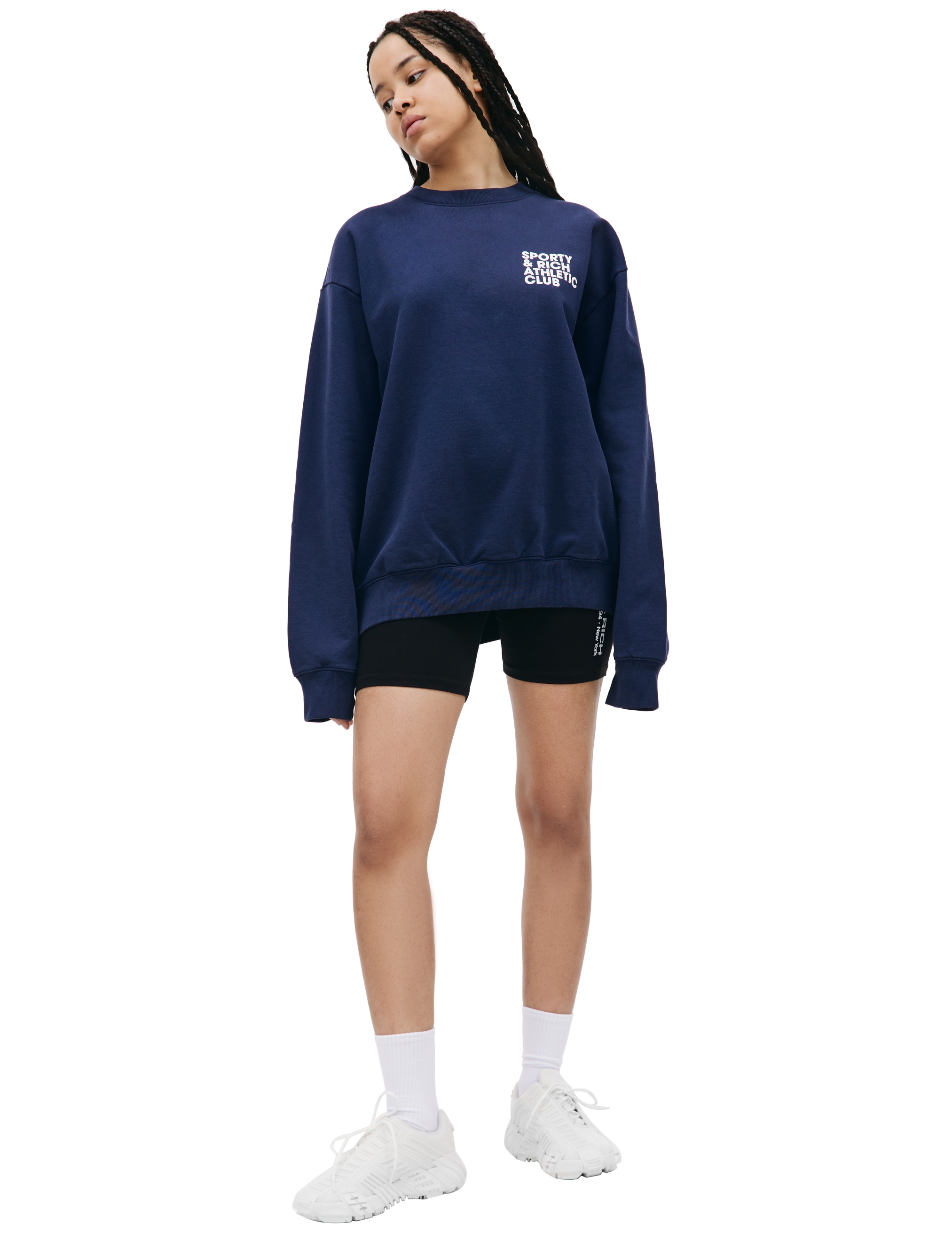 SPORTY & RICH Navy Exercise Often sweatshirt