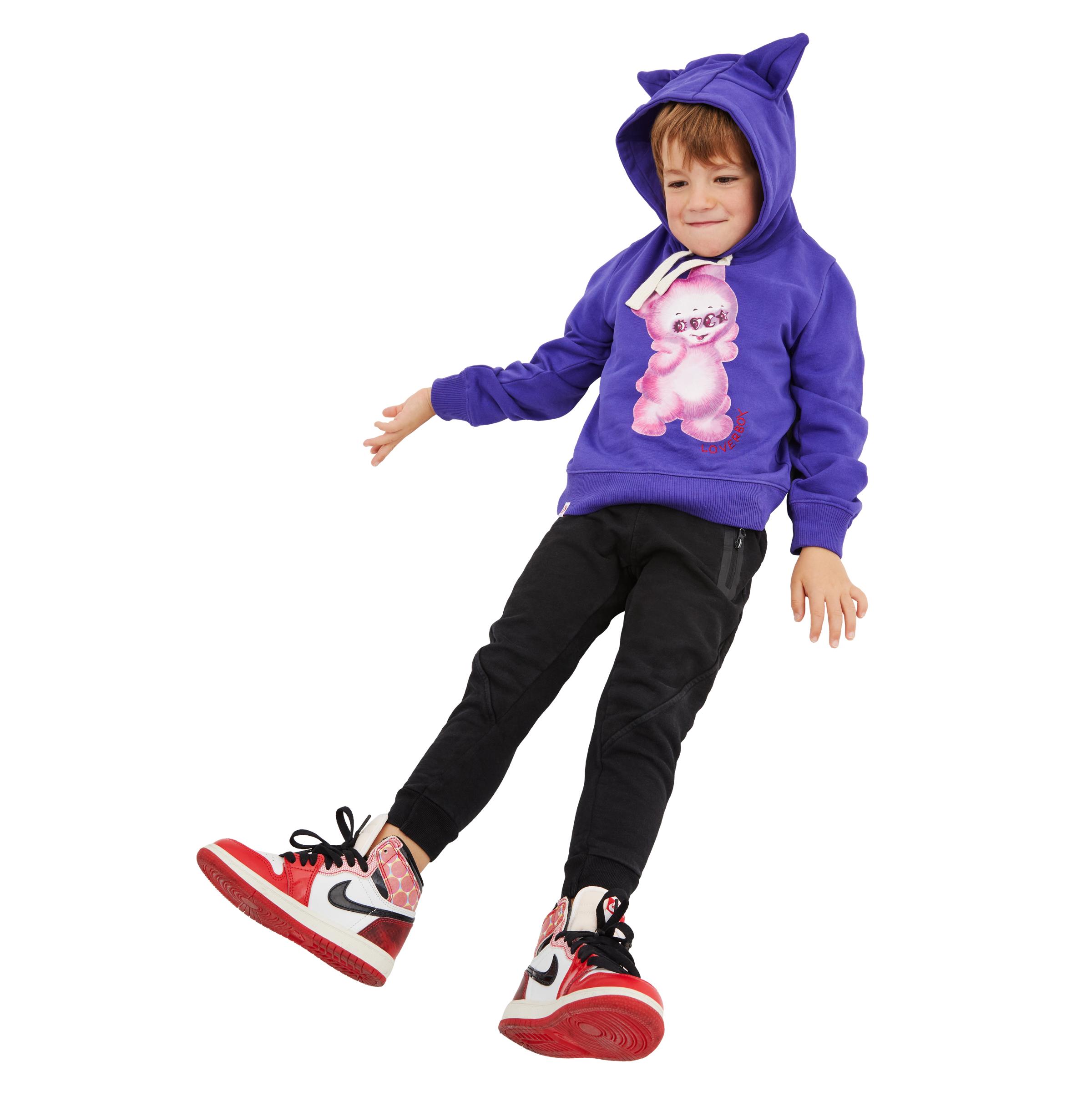 Buy CHARLES JEFFREY LOVERBOY men purple printed hoodie for $130