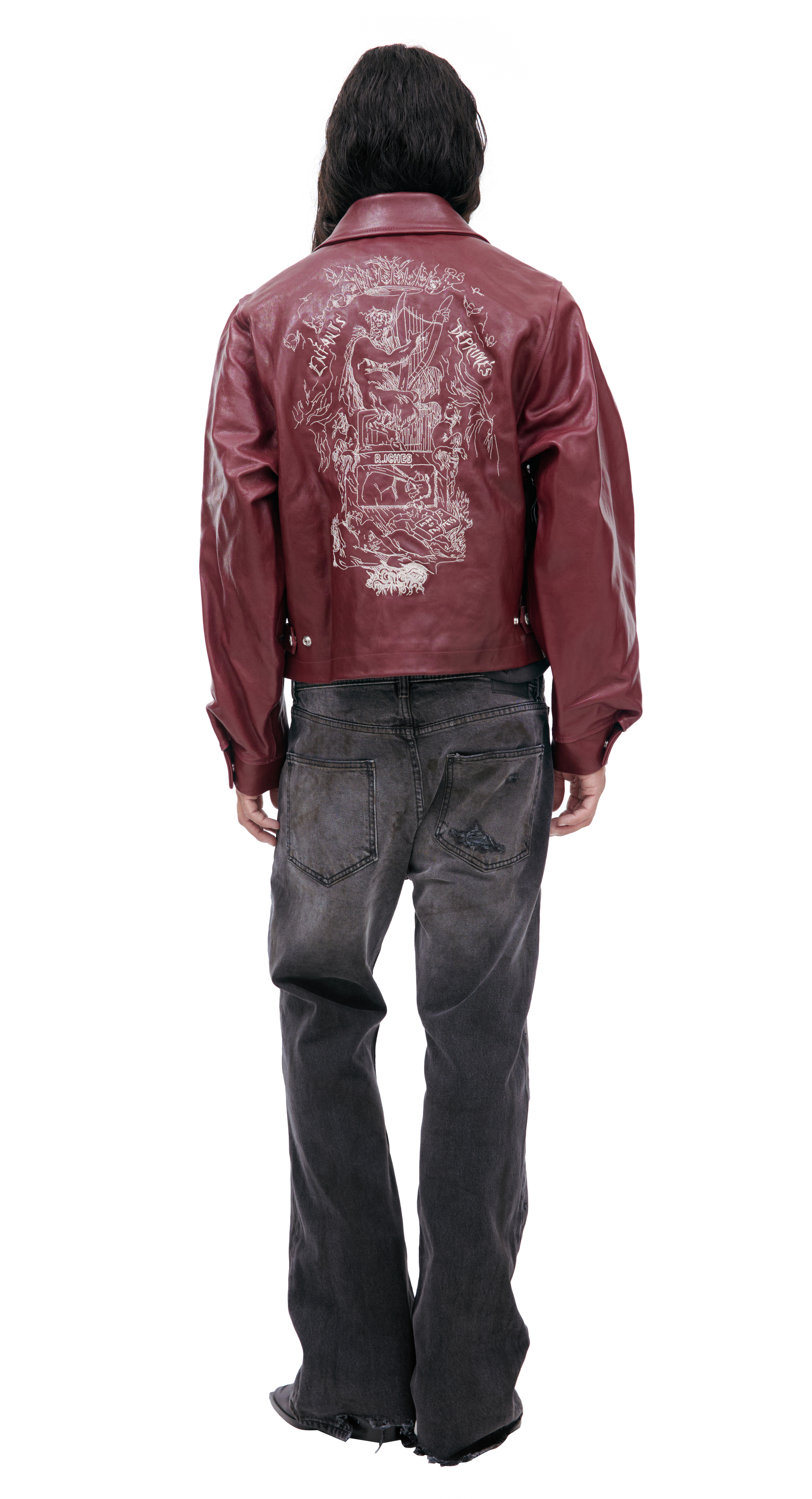 Buy Enfants Riches Déprimés men red leather jacket for