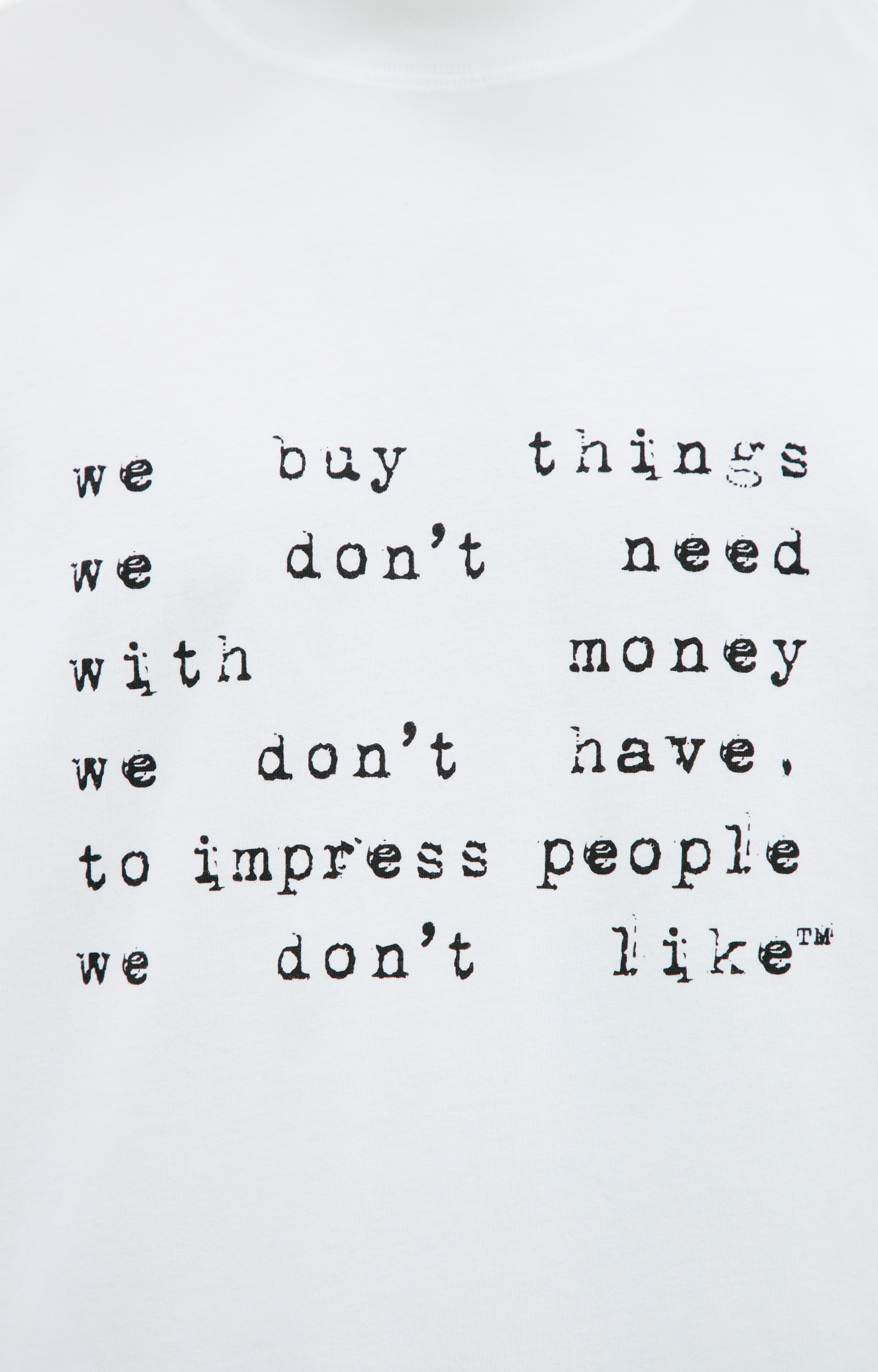 【VETEMENTS】ホワイト We Buy Things オーバーサイズ Tシャツ VETEMENTS - Unisex We Buy Things Oversized T-shirt – Atelier