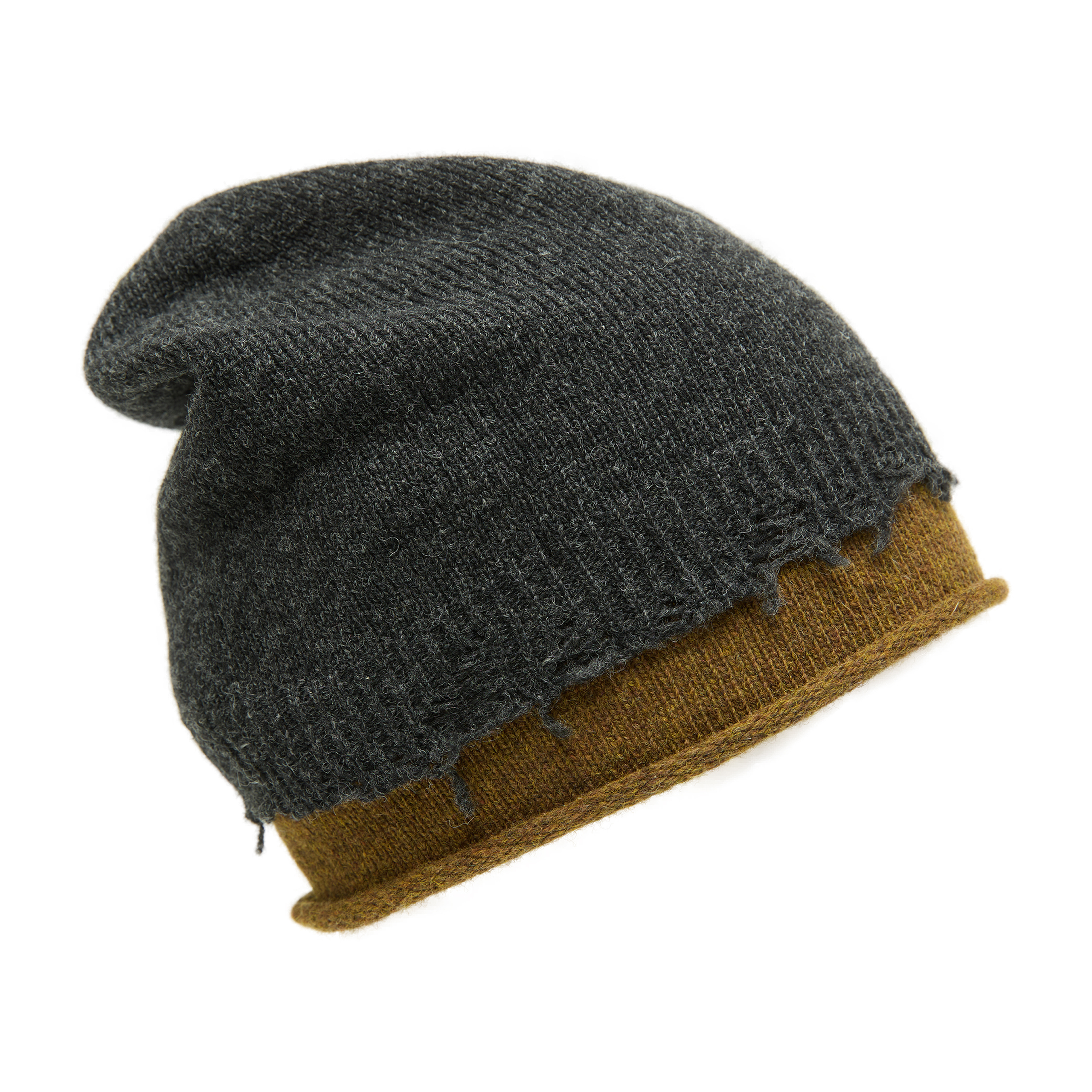 Y's Knitted Wool Beanie In Grey