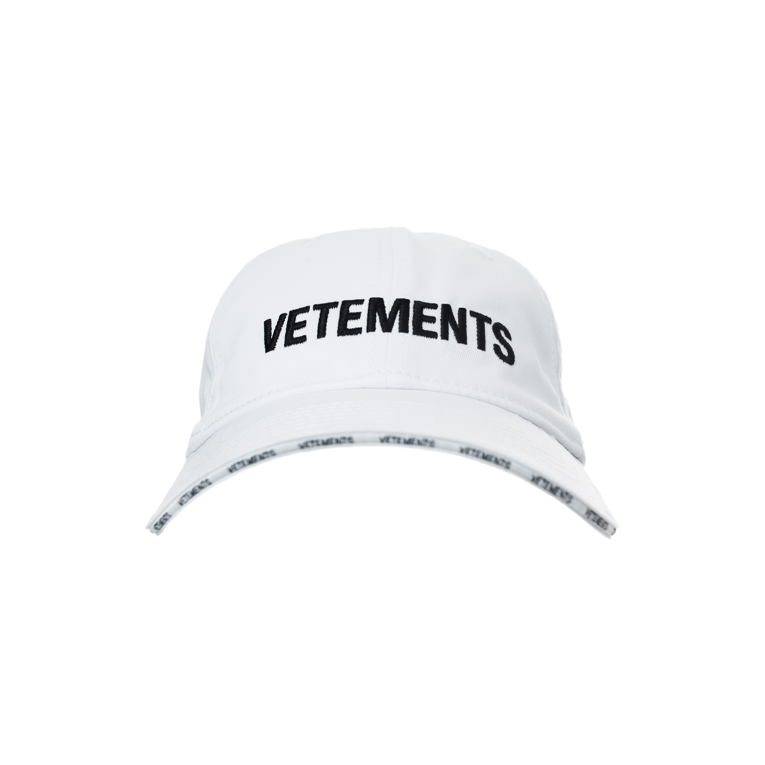 Buy VETEMENTS men white embroidered logo cap for $470 online 
