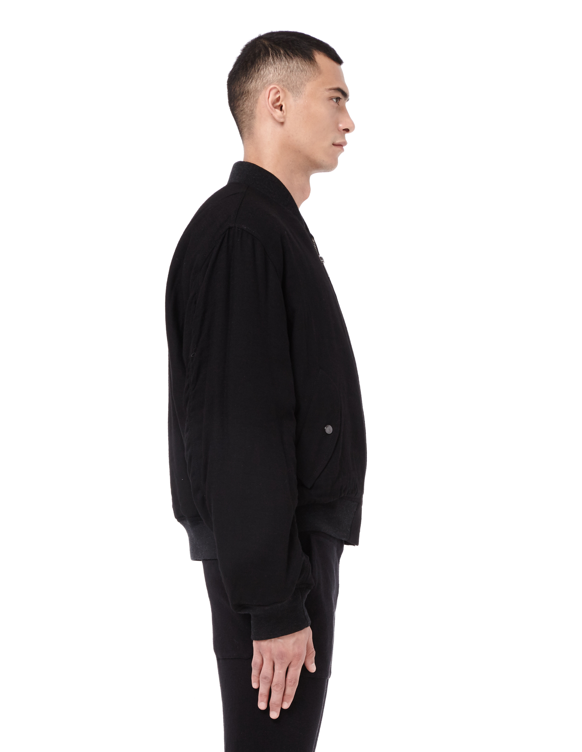Buy Haider Ackermann men black wool bomber jacket for $788