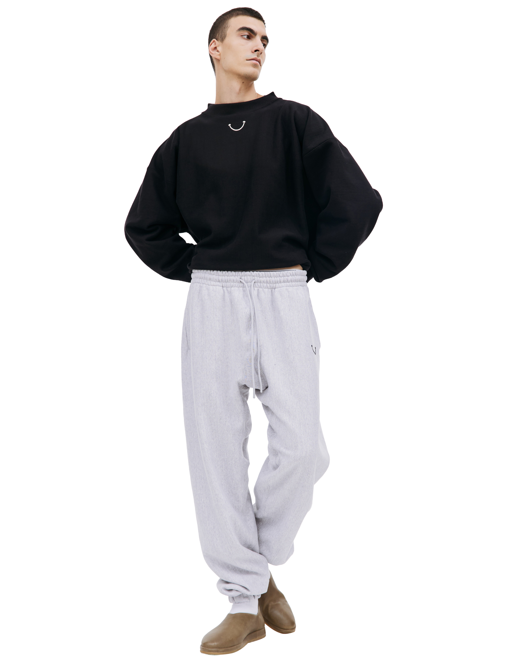 Readymade Gray Cotton Sweat Pants In Grey