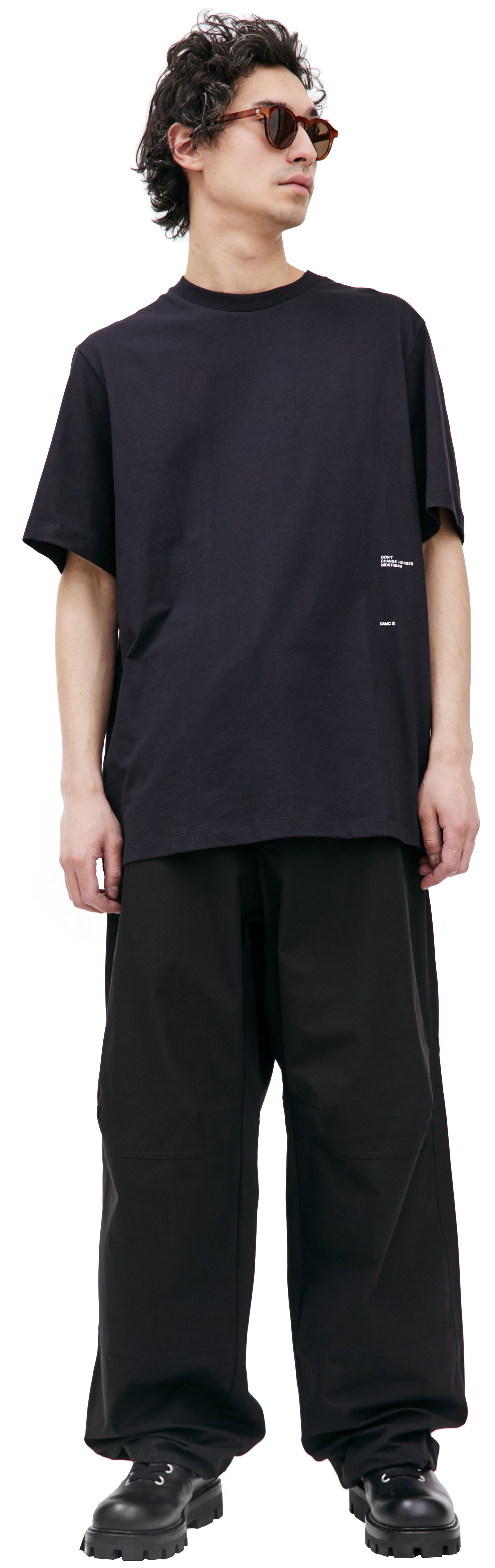 Tシャツ・カットソー OAMC SS24 Black cotton t-shirt (24E28OAJ14COT00912 001) OAMC Black Cotton T-Shirt (OAMC/Tシャツ・カットソー