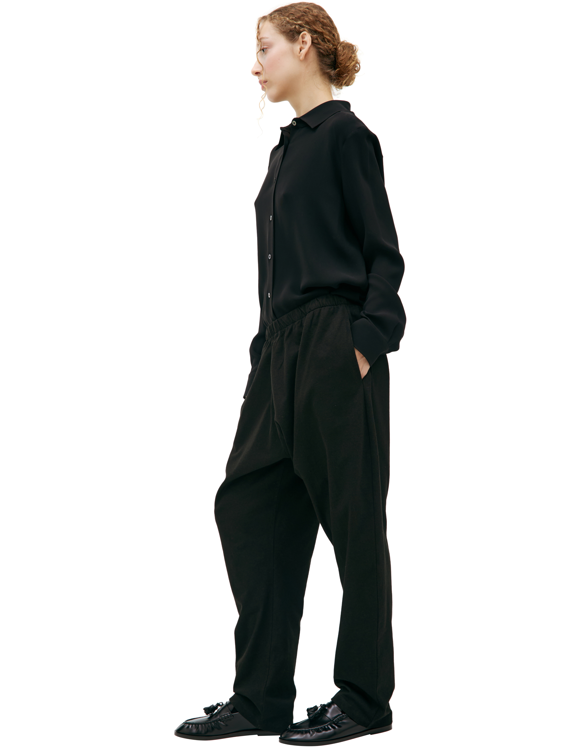 The Row Basic Cotton Trousers In Black