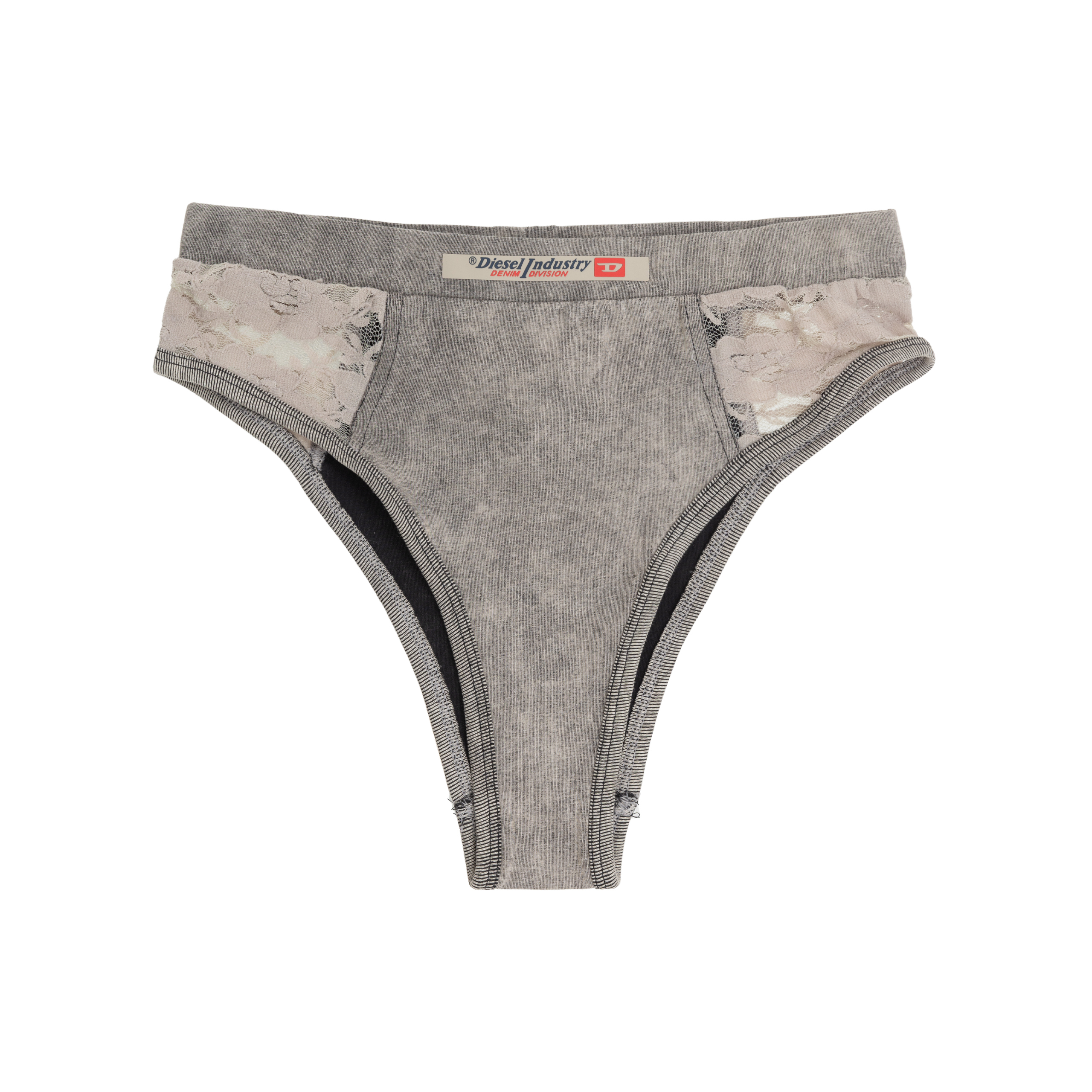 Diesel Lace Brief Ufpn-denim-lace-bikini In Grey