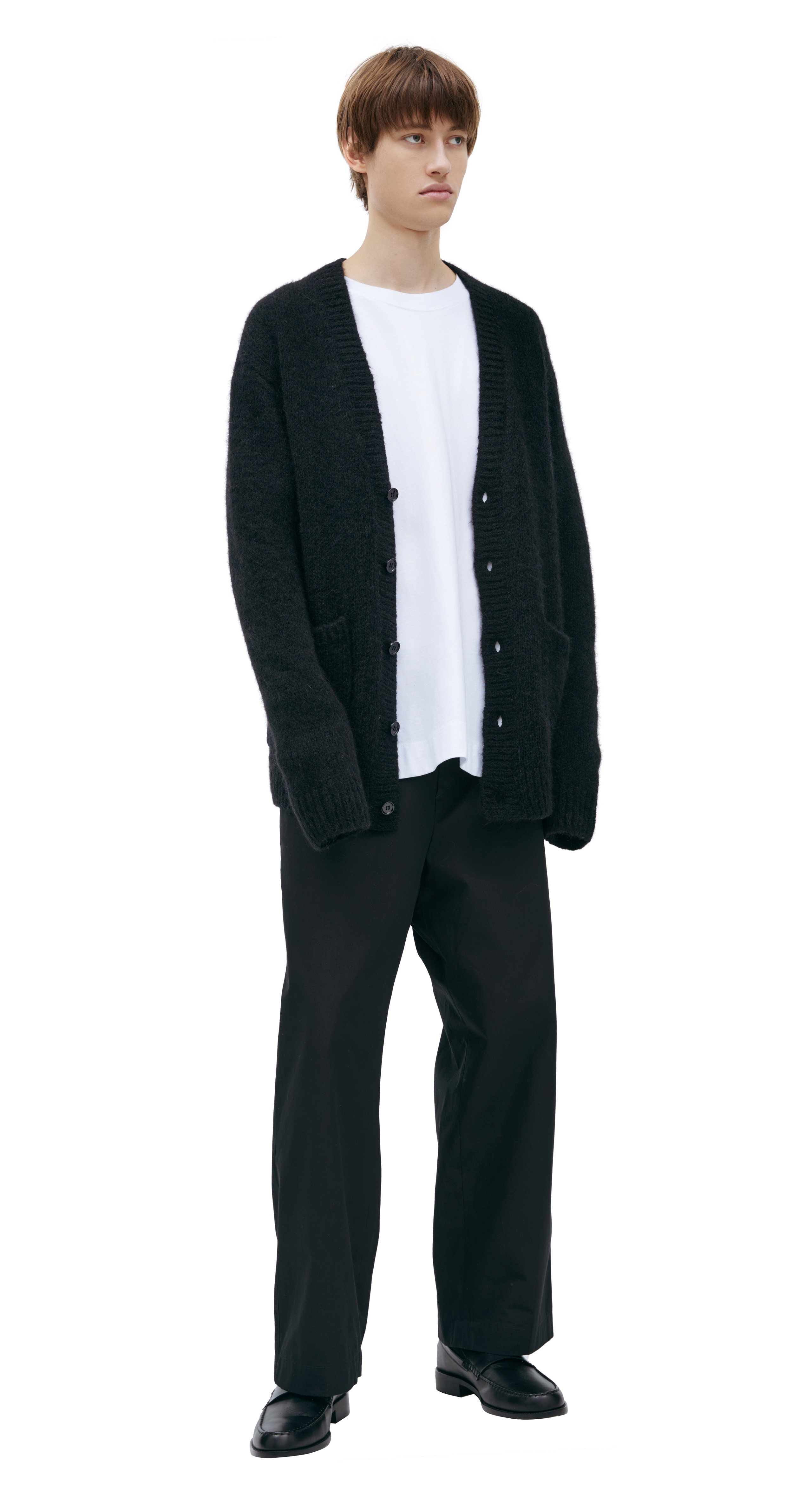 DRIES VAN NOTEN BLACK カーディガン Buy Dries Van Noten men black knitted wool cardigan for $478