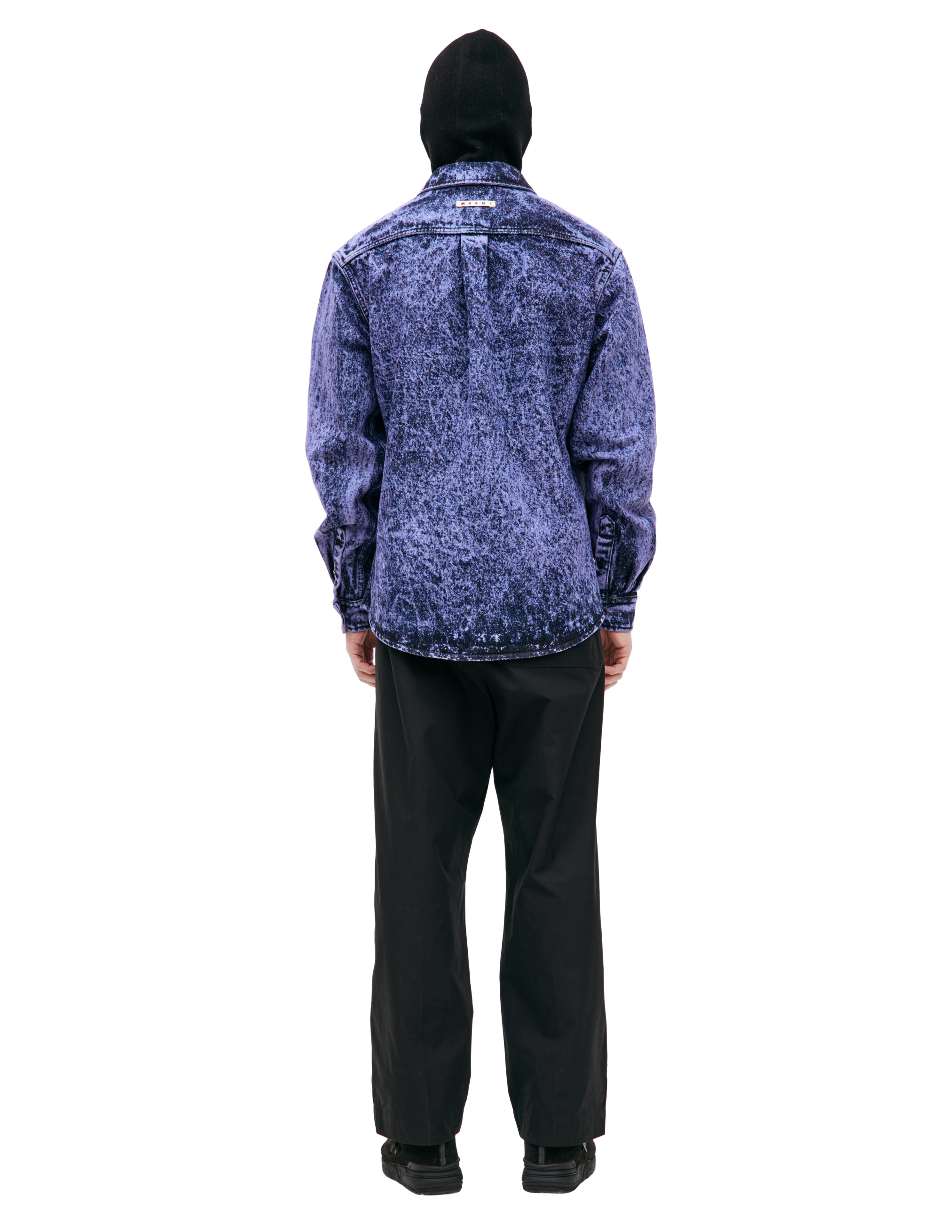 Shop Marni Purple Denim Shirt