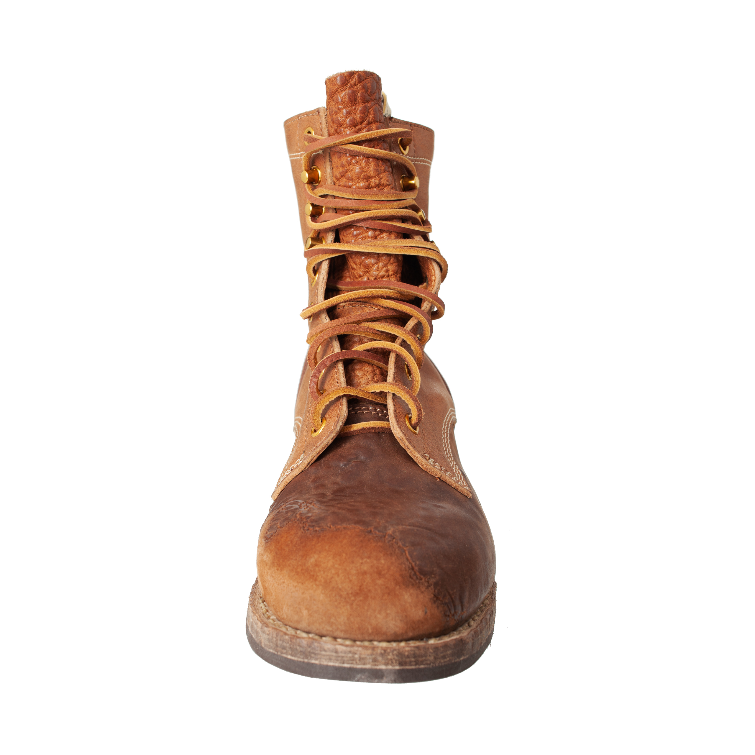 Buy visvim men brown poundmaker folk leather boots for $1,670