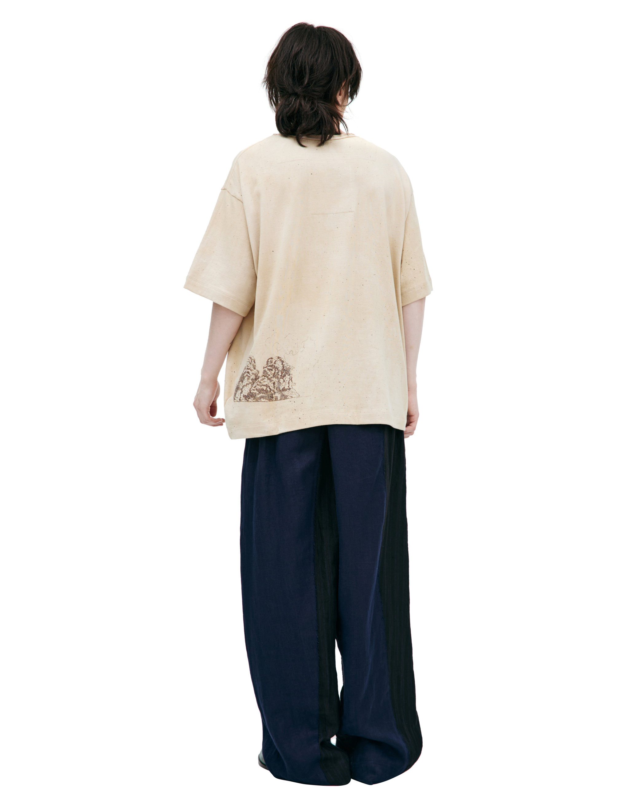 Ziggy Chen T-shirt With Paint Effect In Neutral