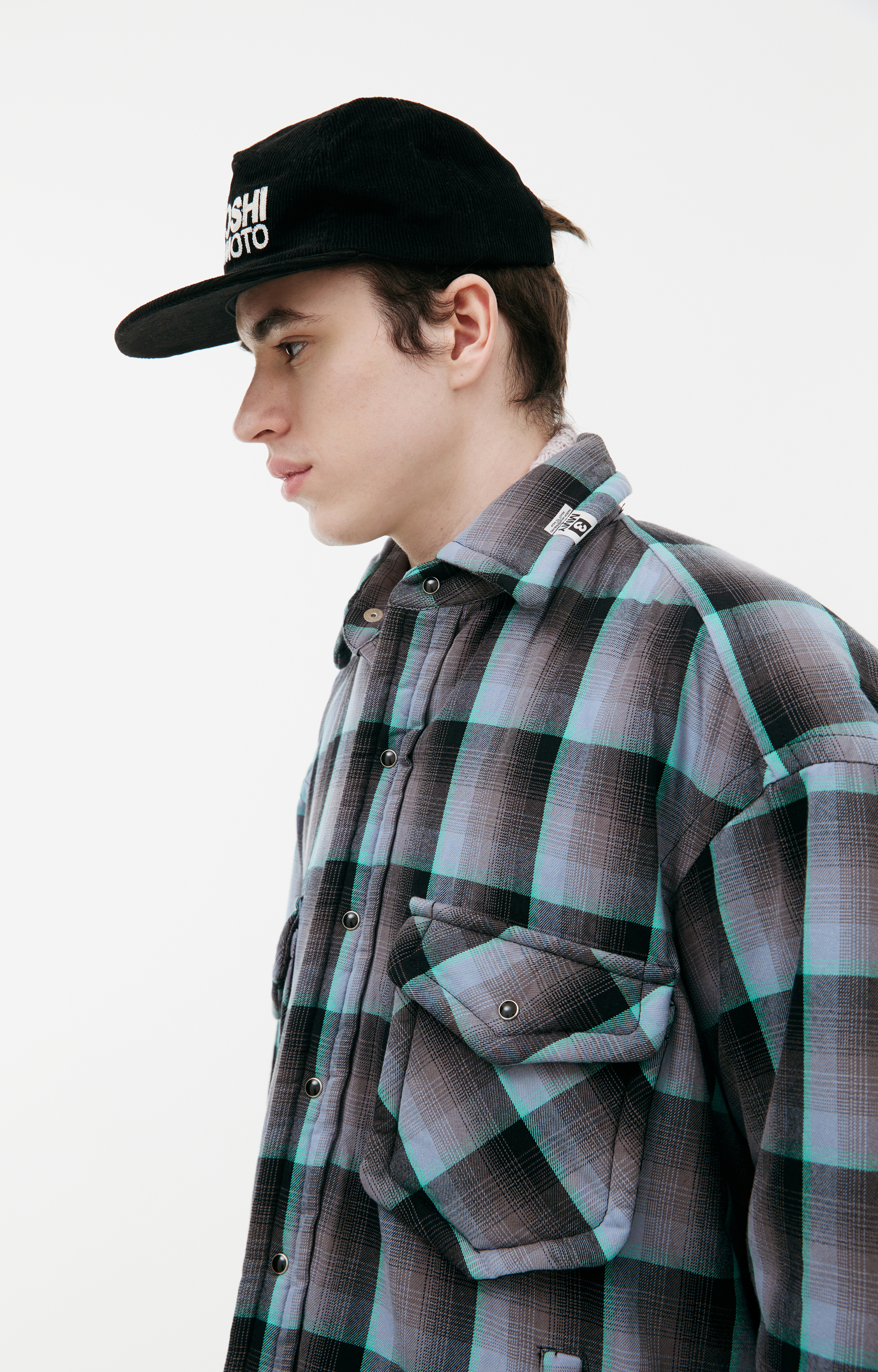 マチャケ Buy Maison Mihara Yasuhiro men grey logo plaid jacket for