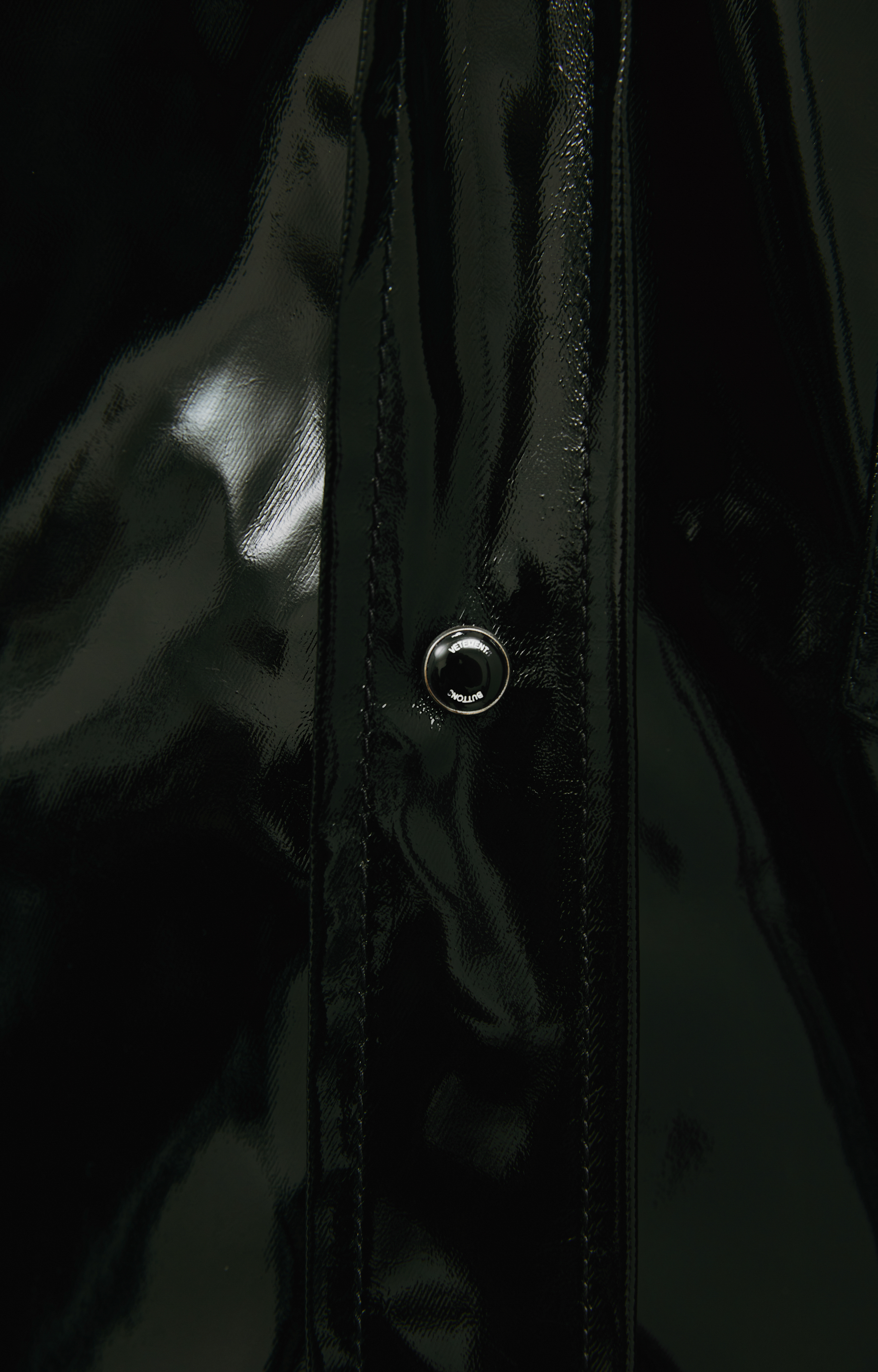 Buy VETEMENTS men black shiny rubber shirt for $1,749 online Buy VETEMENTS men black shiny rubber shirt for $1,749 online