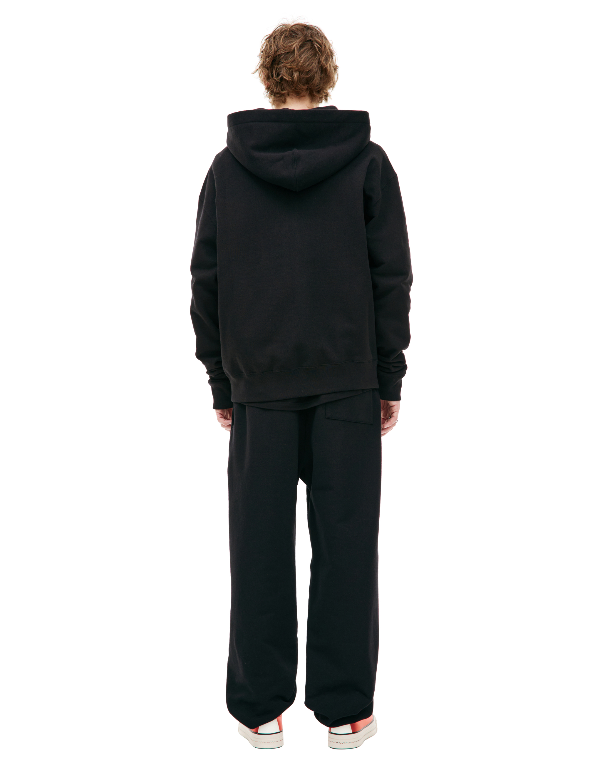 Shop Jil Sander Black Zip Up Hoodie