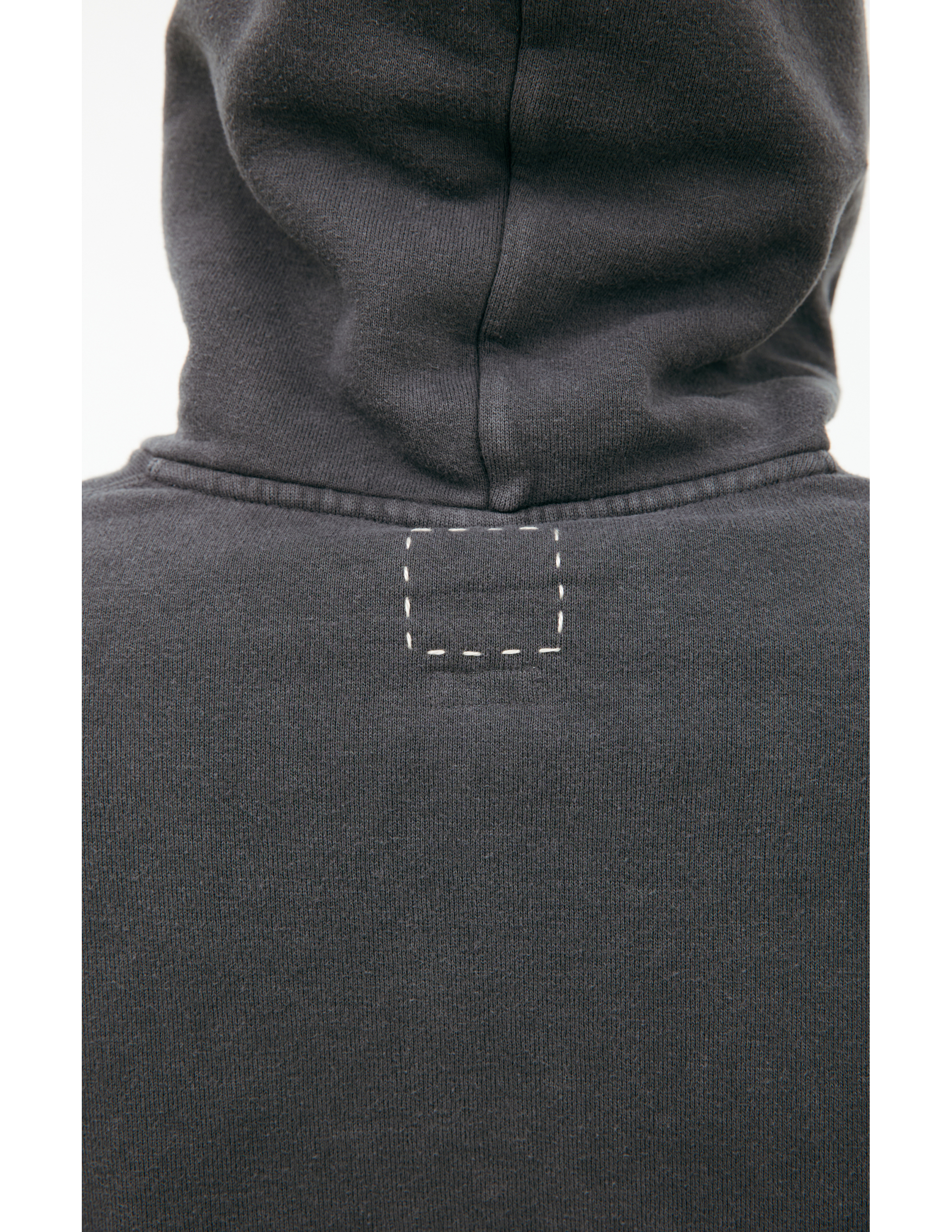 Visvim Grey Hoodie With Patch Pocket In Grey