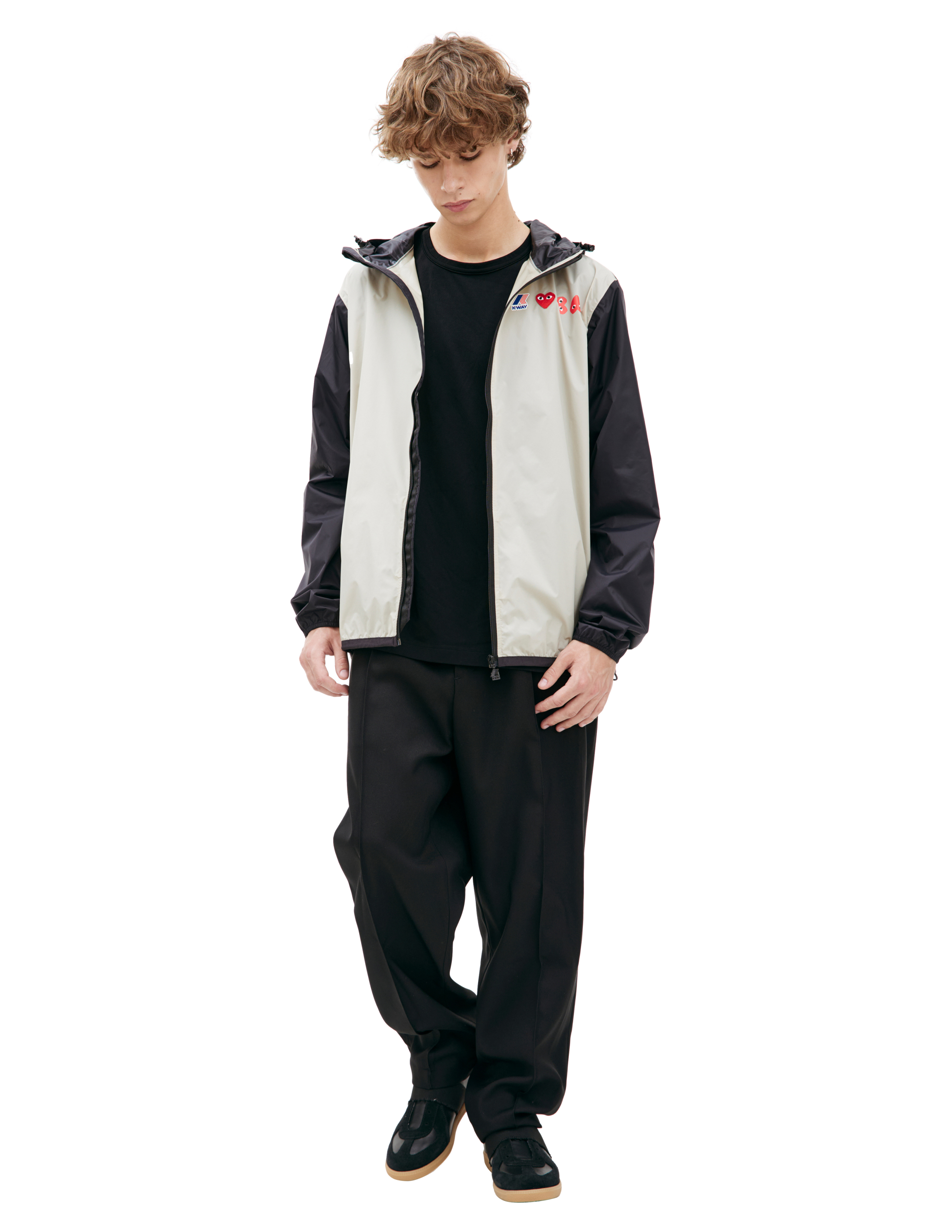 Buy Comme des Garcons women beige x k-way logo jacket for $196