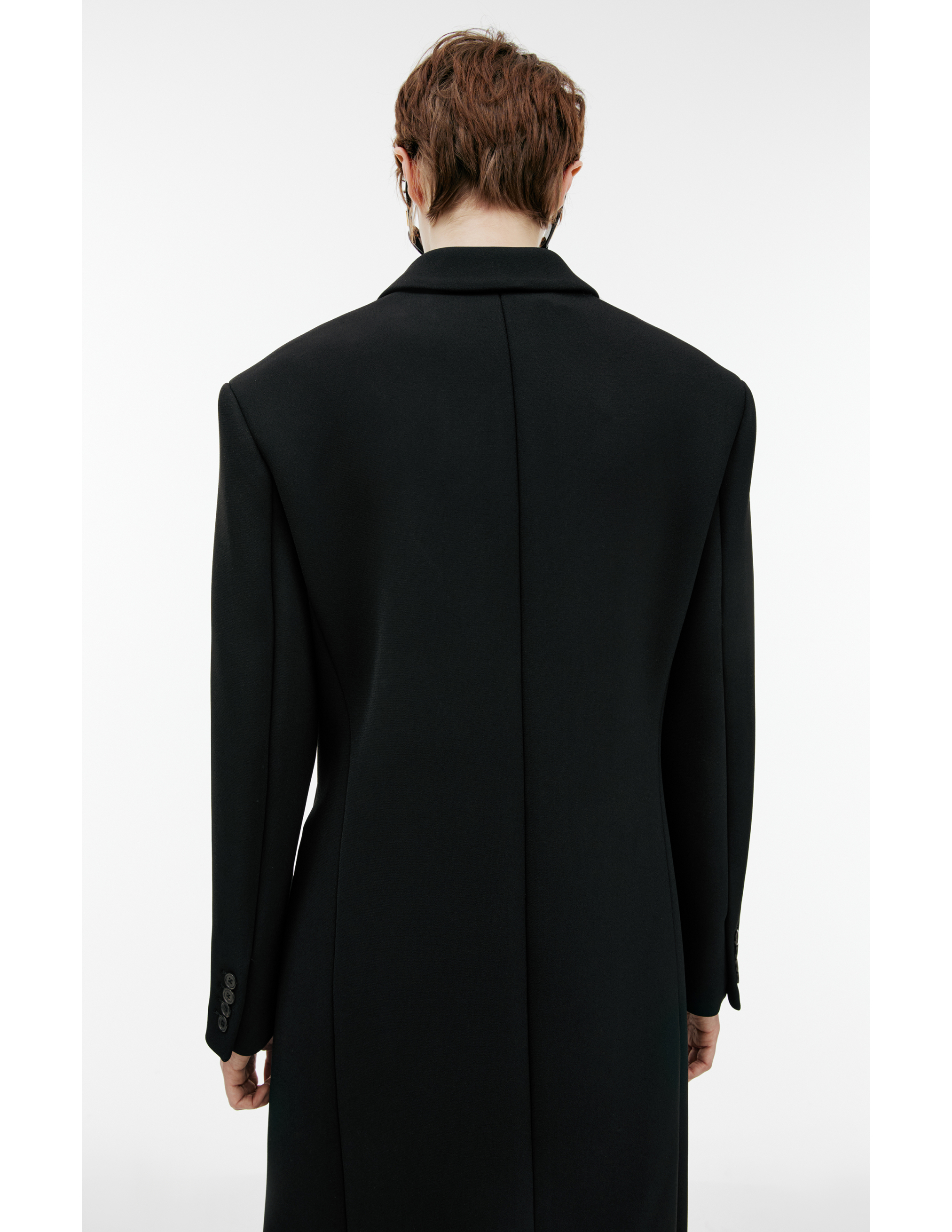 The Row Double-breasted Viscose Coat In Black
