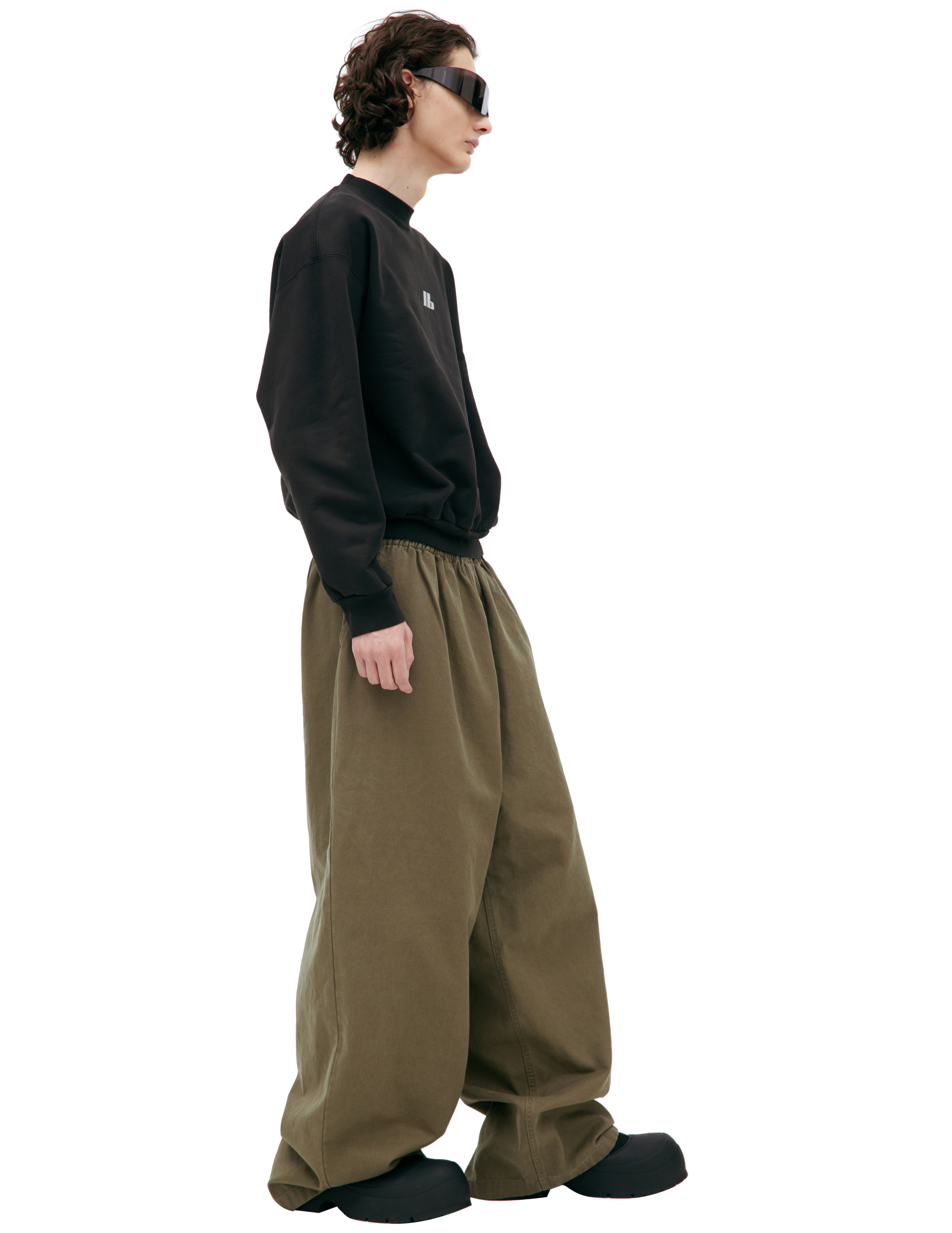 Balenciaga Crewneck Cotton Jersey Sweatshirt In Black