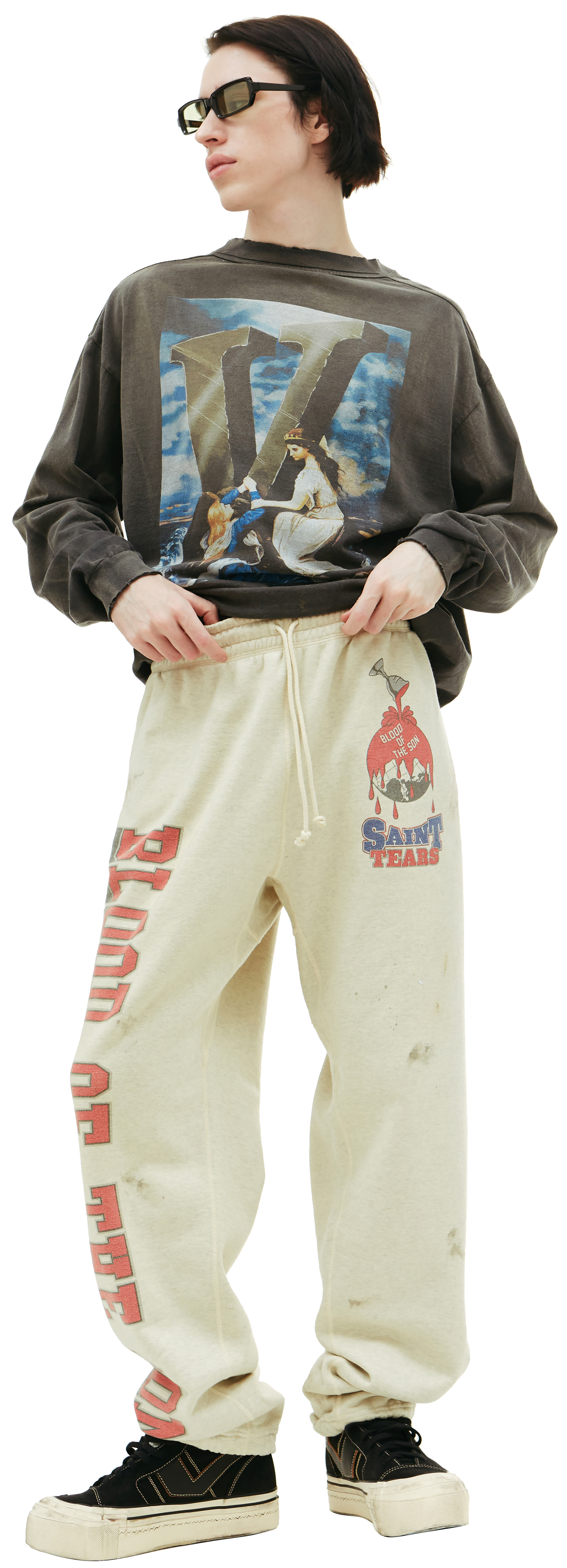 SAINT MICHAEL DENIM TEAR SWEAT XL-