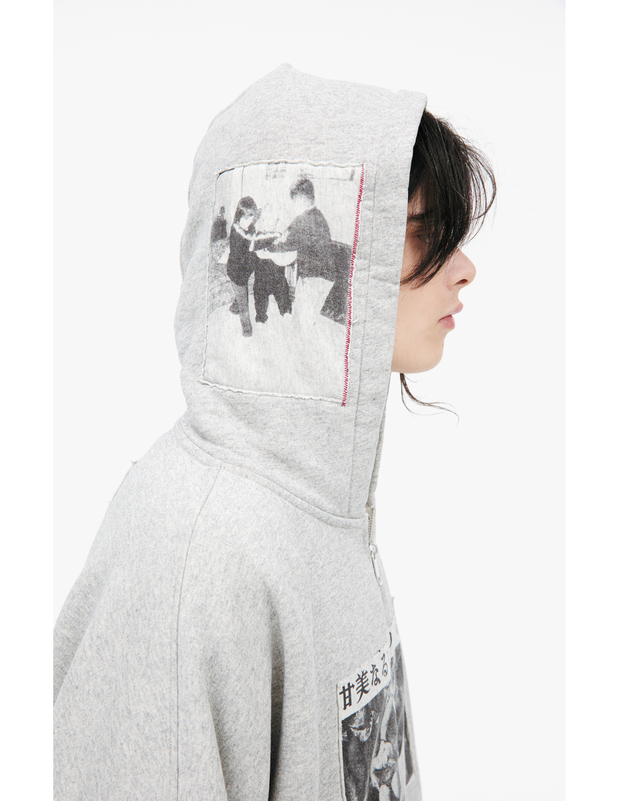 Enfants Riches Deprimes Grey Hoodie With Patches In Gray