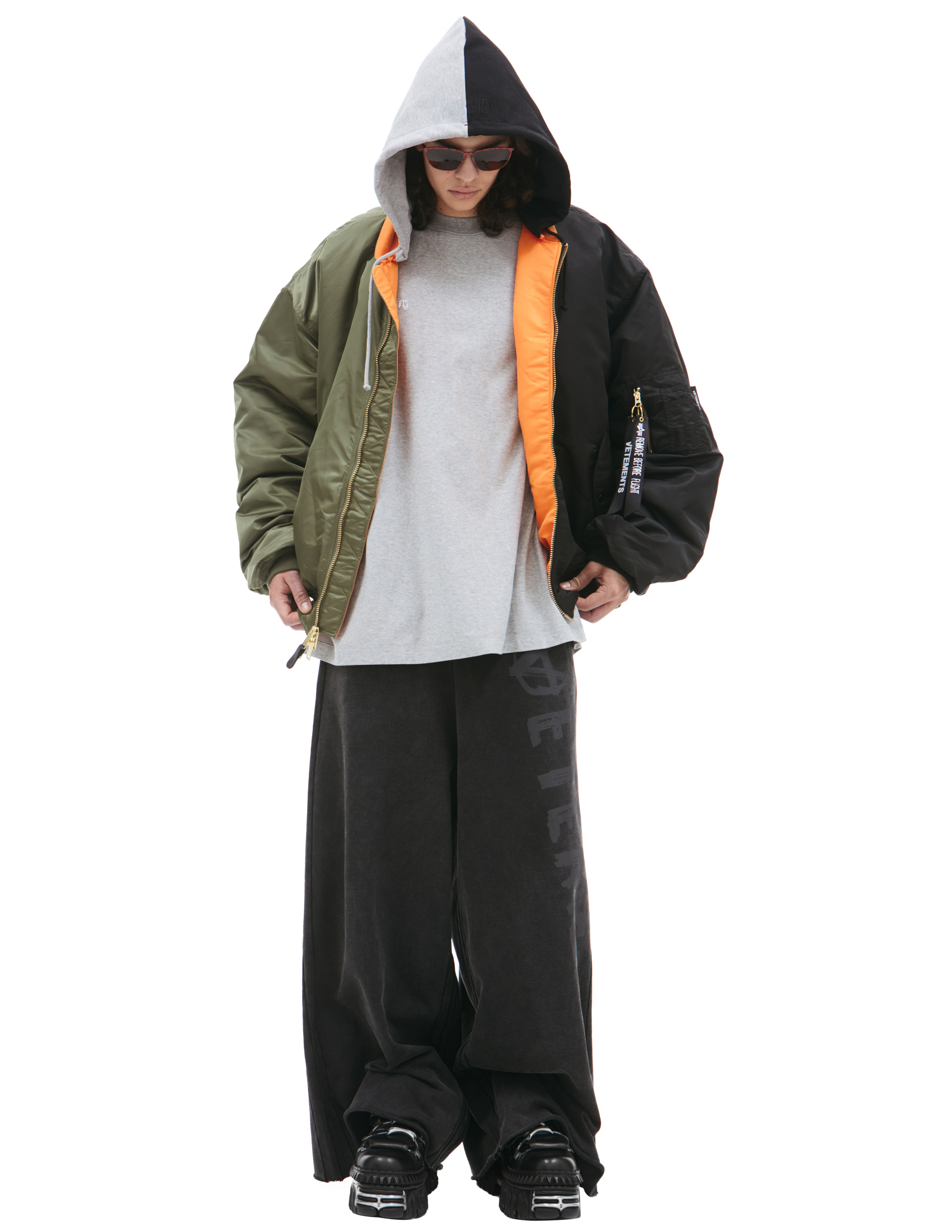 Vetements X Alpha Industries Split Bomber Jacket In Multicolor