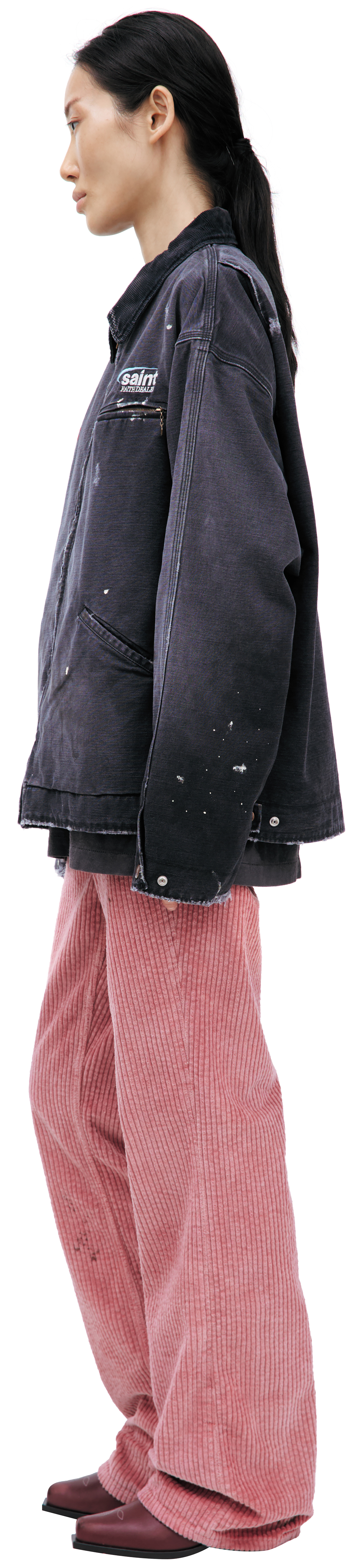 Buy Saint Mxxxxxx women grey denim jacket for $816 online on SV77