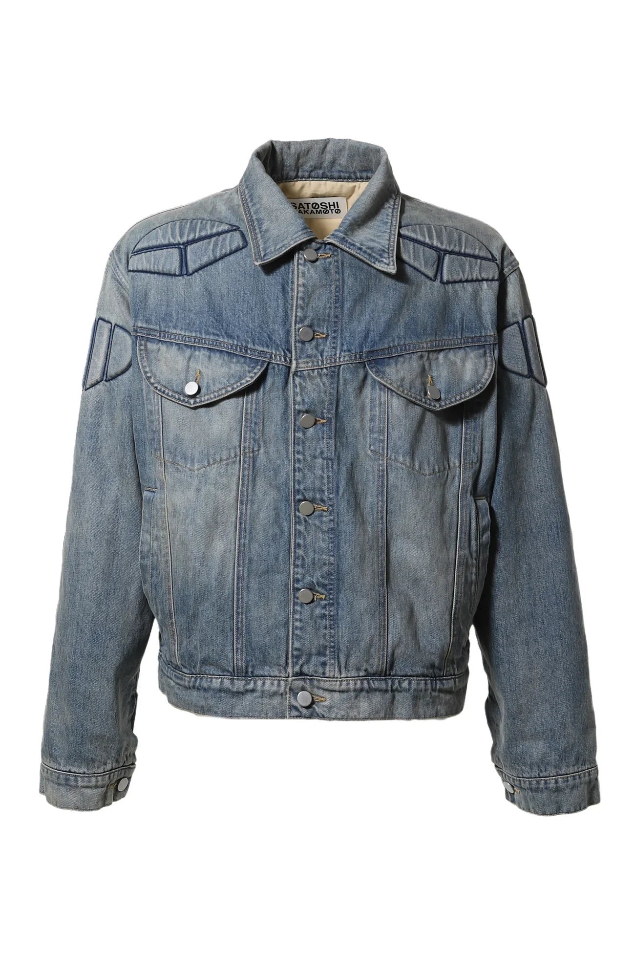 Buy Satoshi Nakamoto men denim moto jacket for $1,085 online