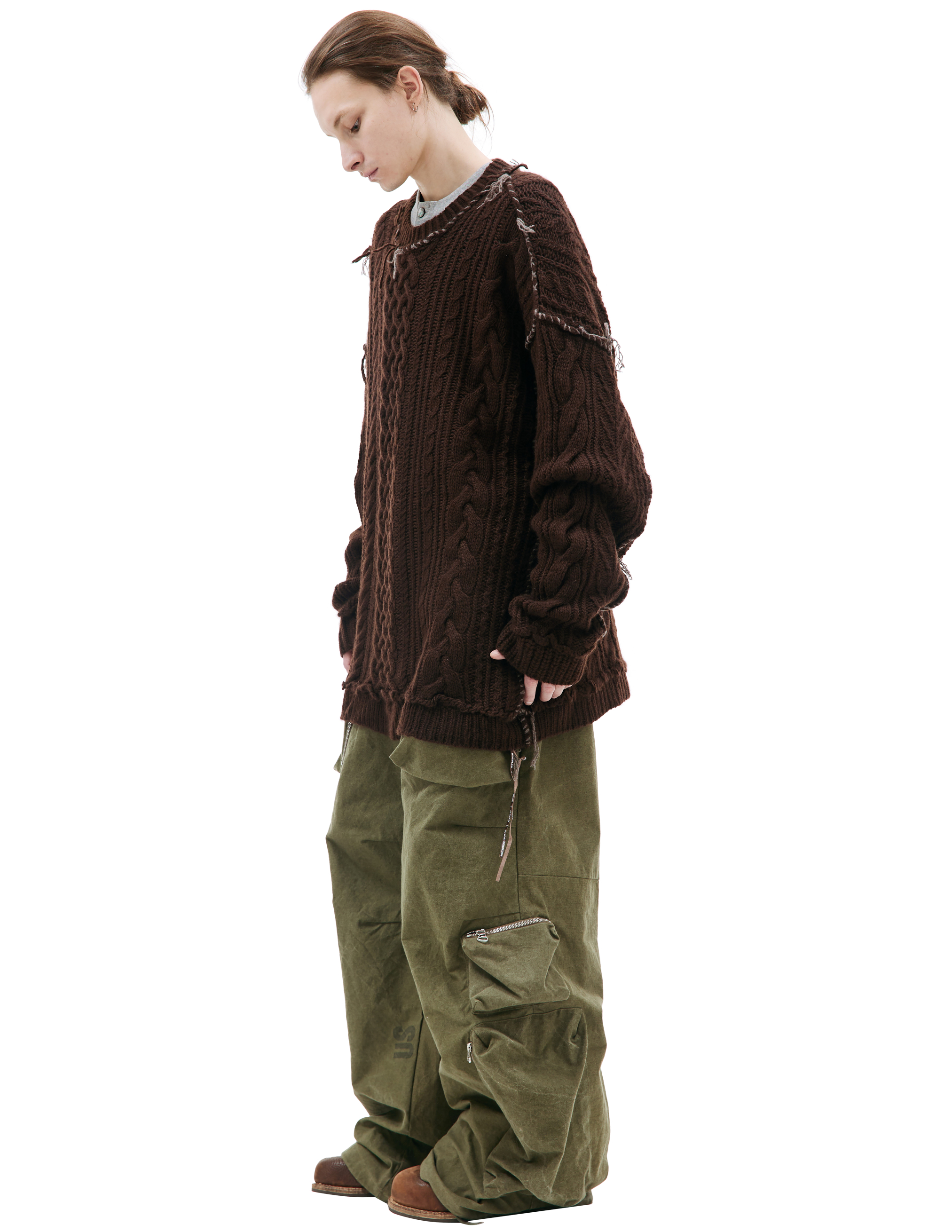Shop Mastermind Japan Brown Cashmere Sweater