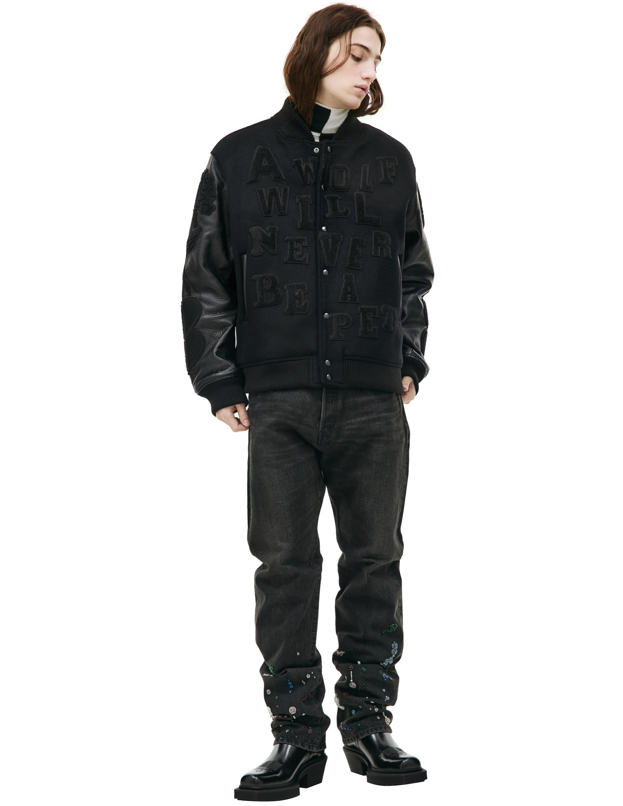 Shop Undercover Balance Chaos Bomber Jacket In Black