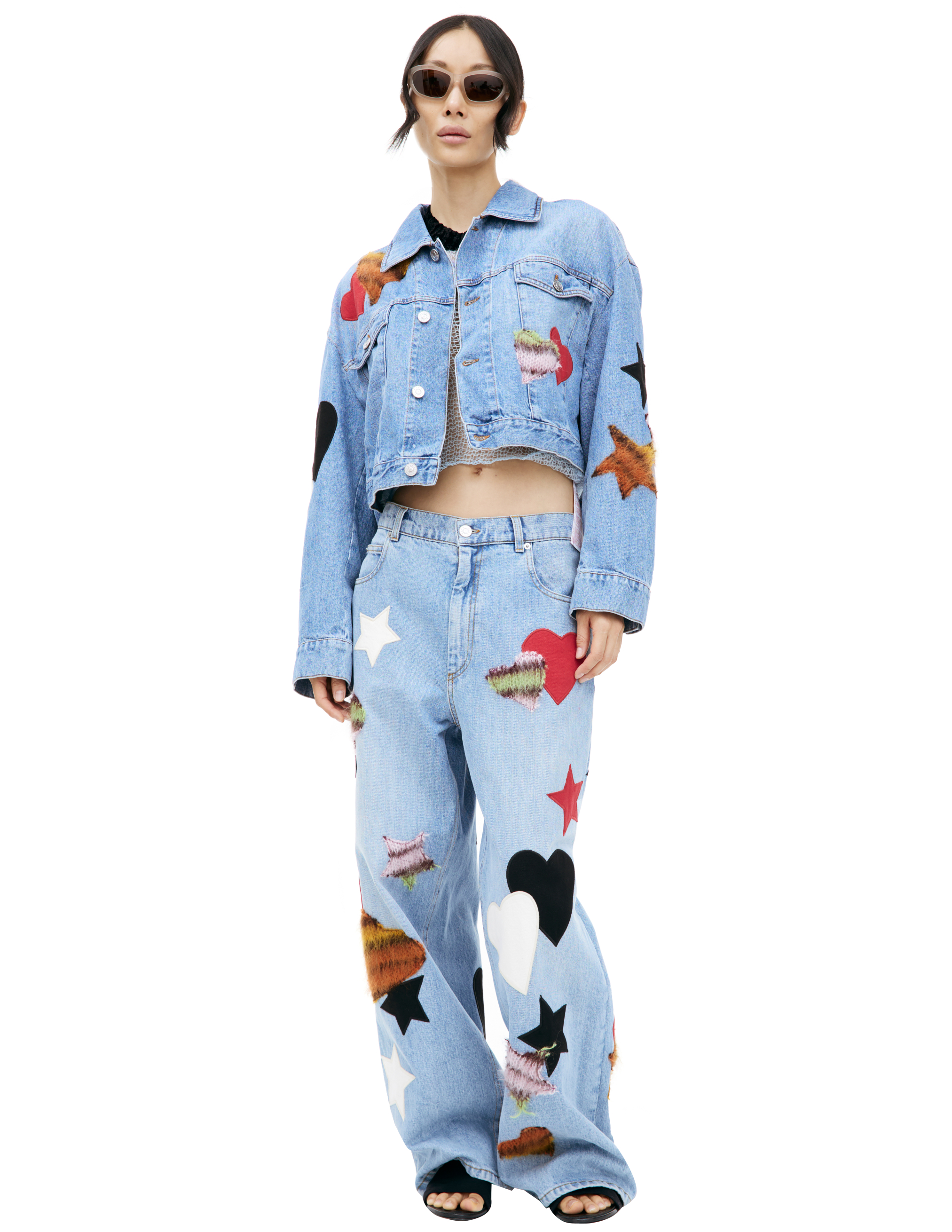 Shop Marni Straight Jeans With Patches In Blue