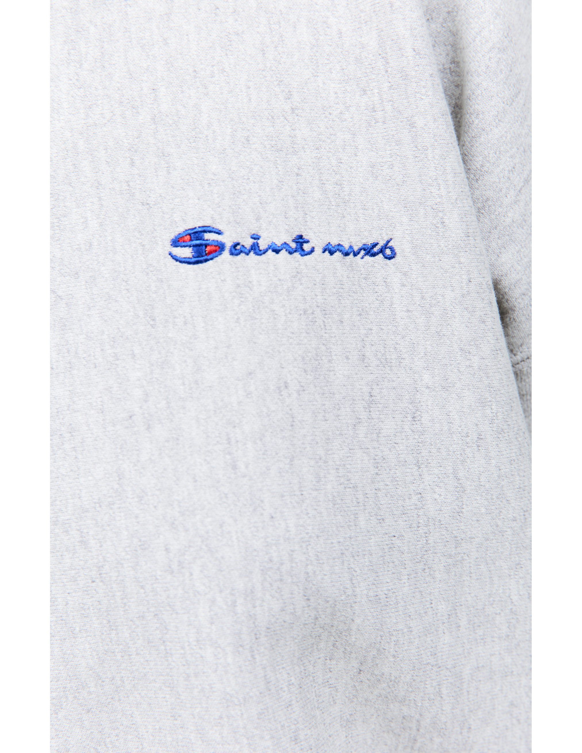 Shop Saint Michael Logo Cotton Hoodie In Grey