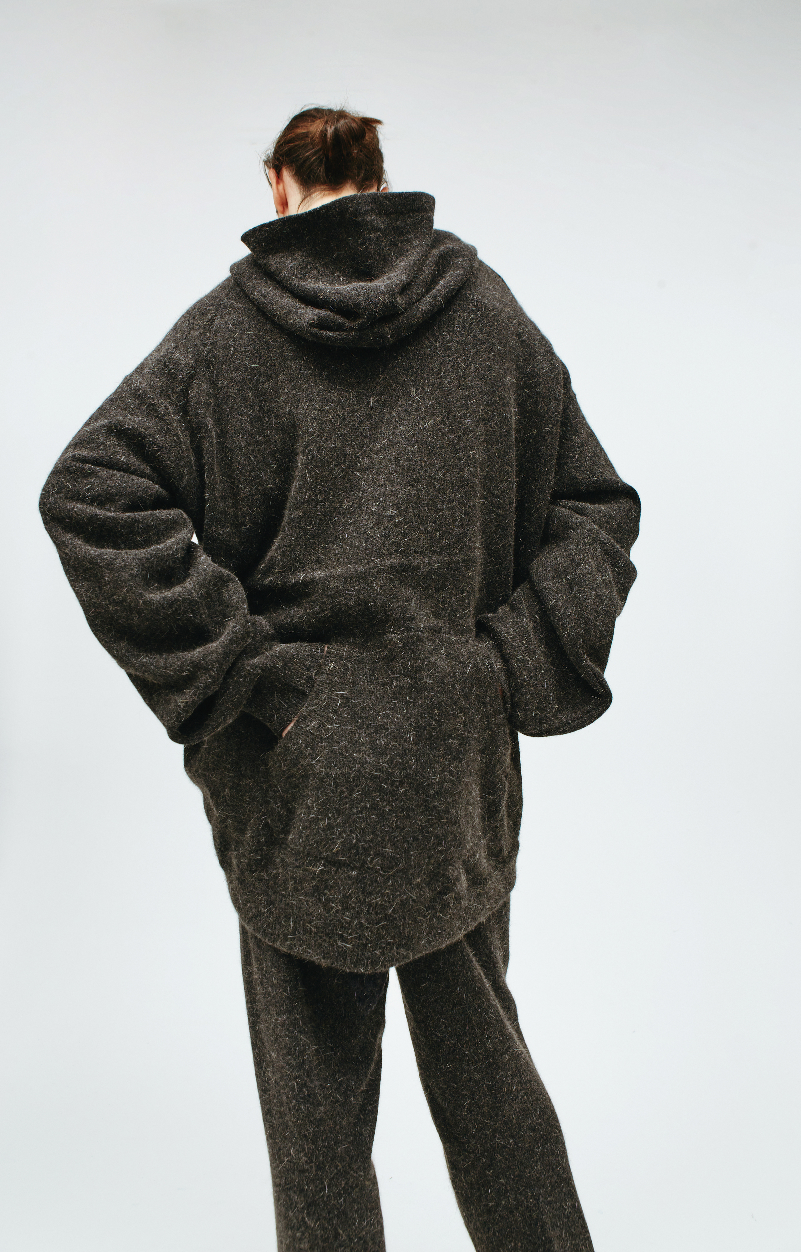 Buy Doublet men grey wool knit hoodie for $750 online on