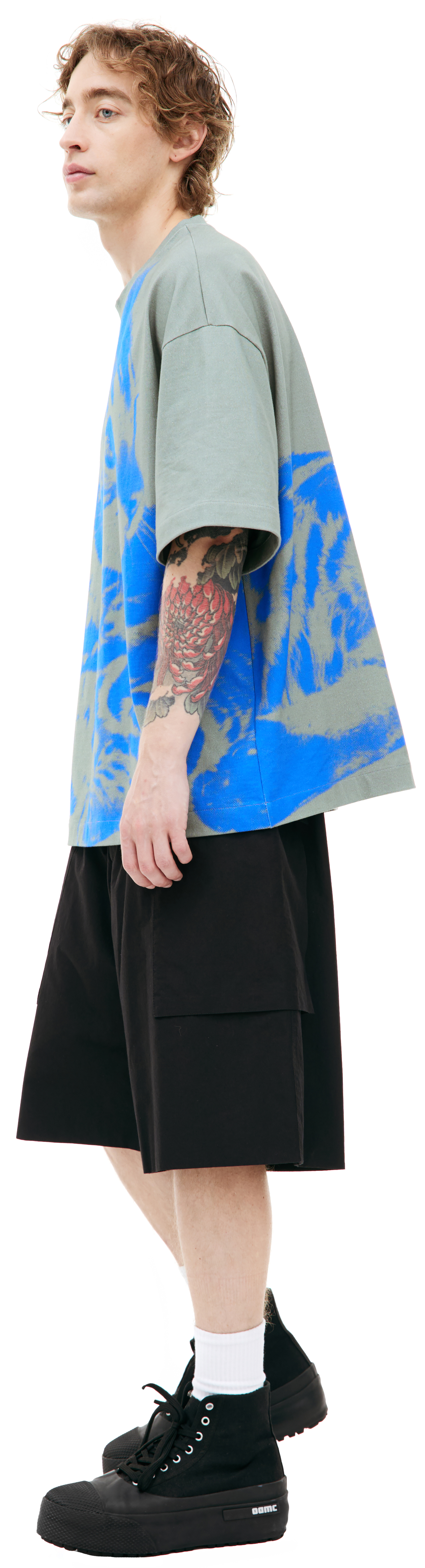 Buy Jil Sander men green oversize printed t-shirt for $343
