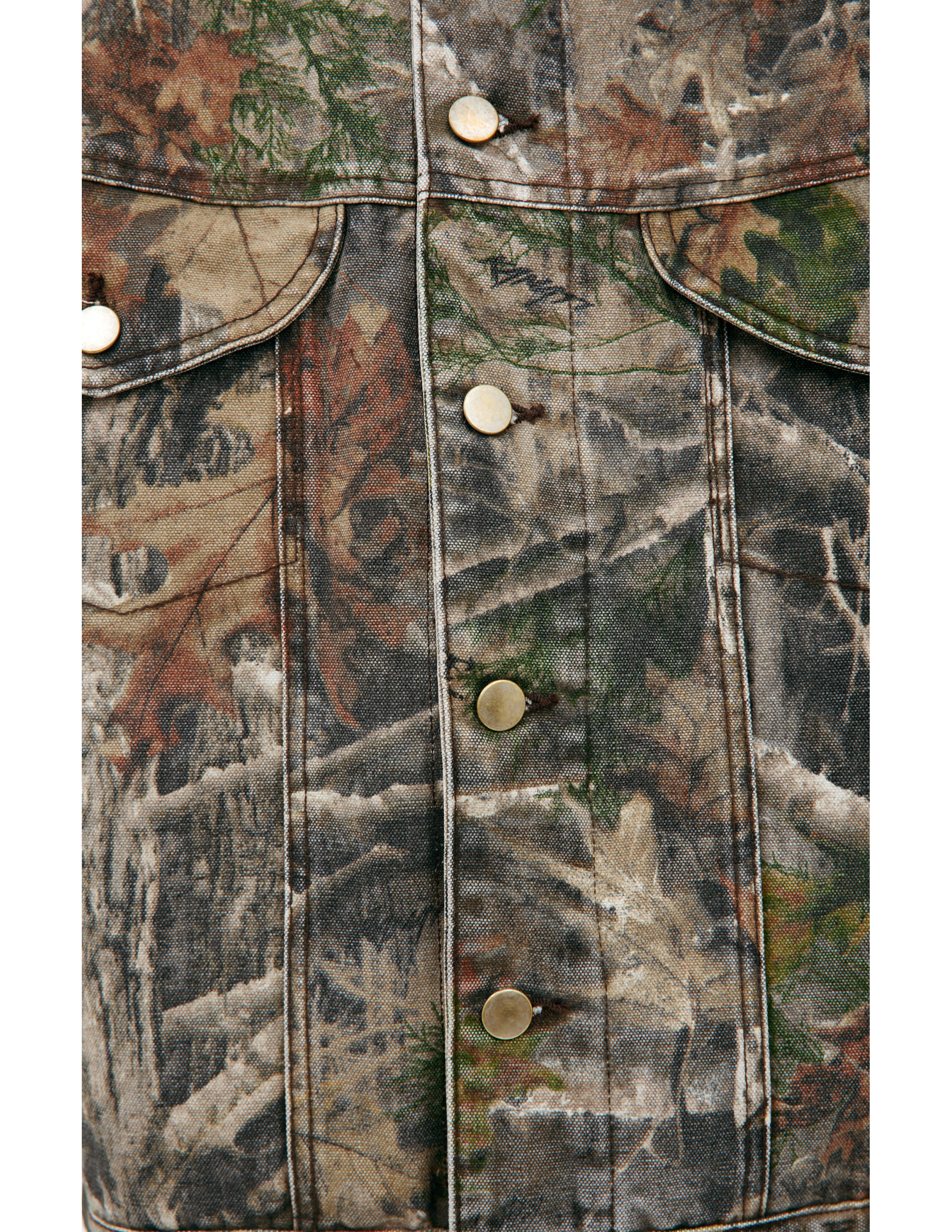 Satoshi Nakamoto Monoprint Denim Jacket In Green