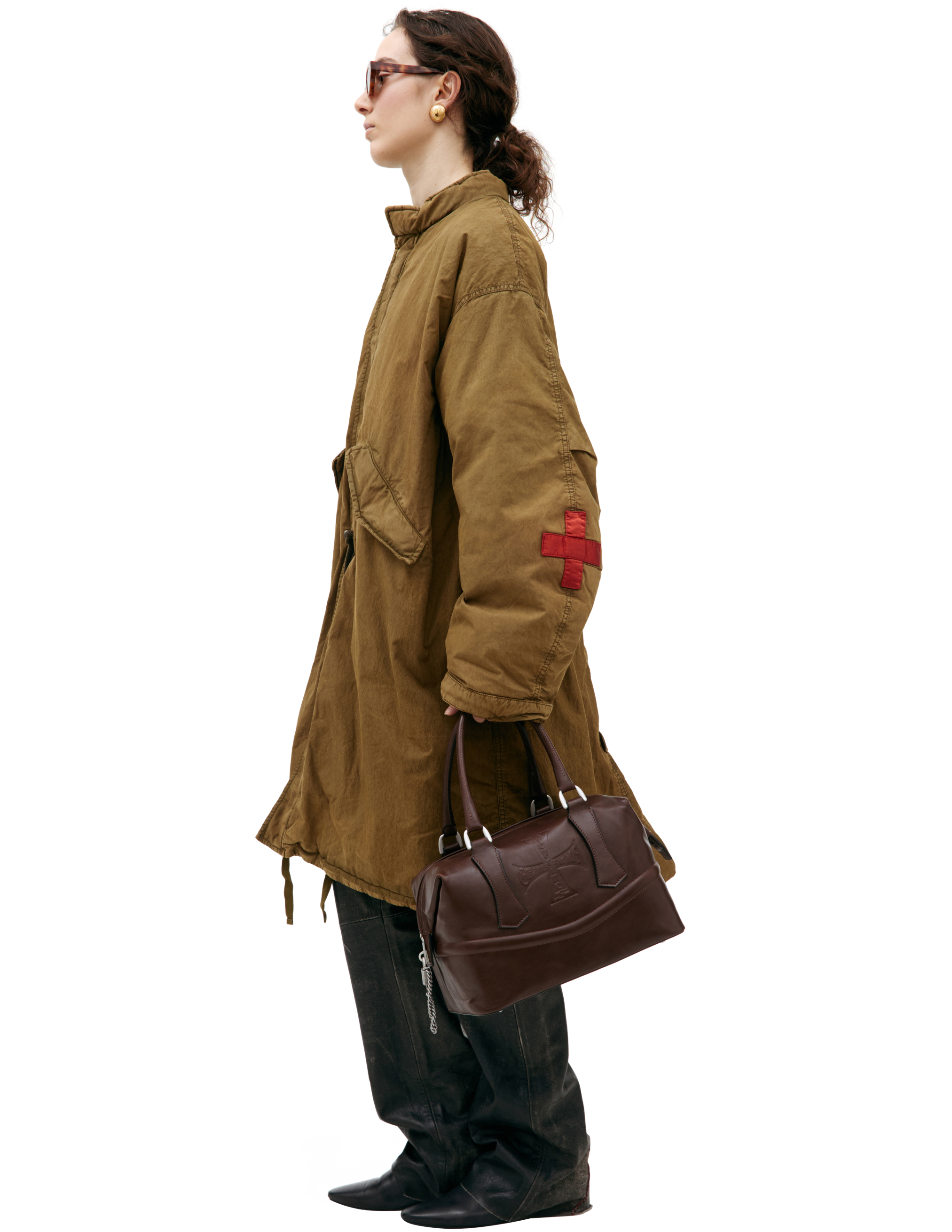 Enfants Riches Deprimes Jacket With Crosses On The Sleeves In Khaki