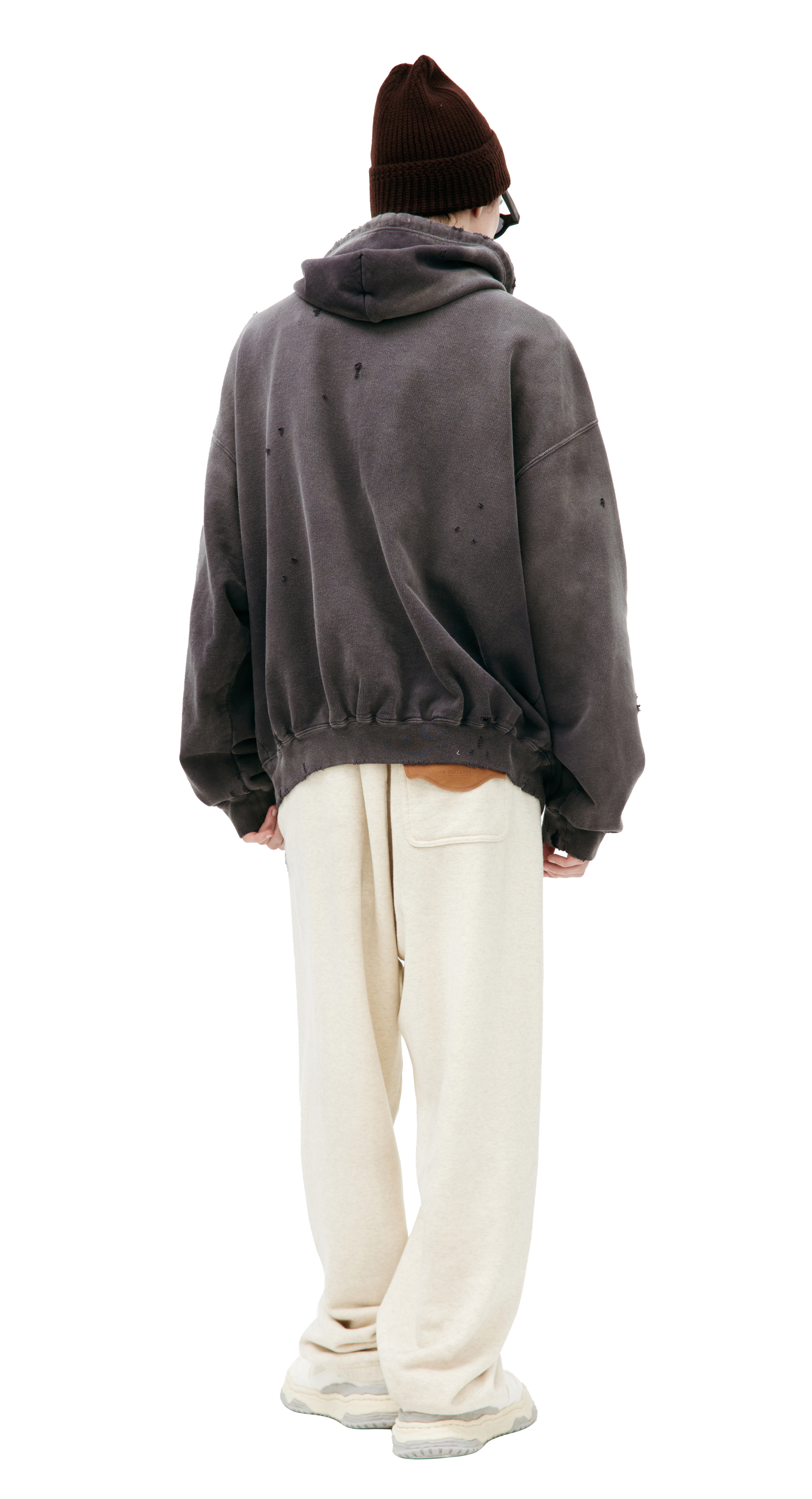 Buy Maison Mihara Yasuhiro men grey hoodie with zipper for