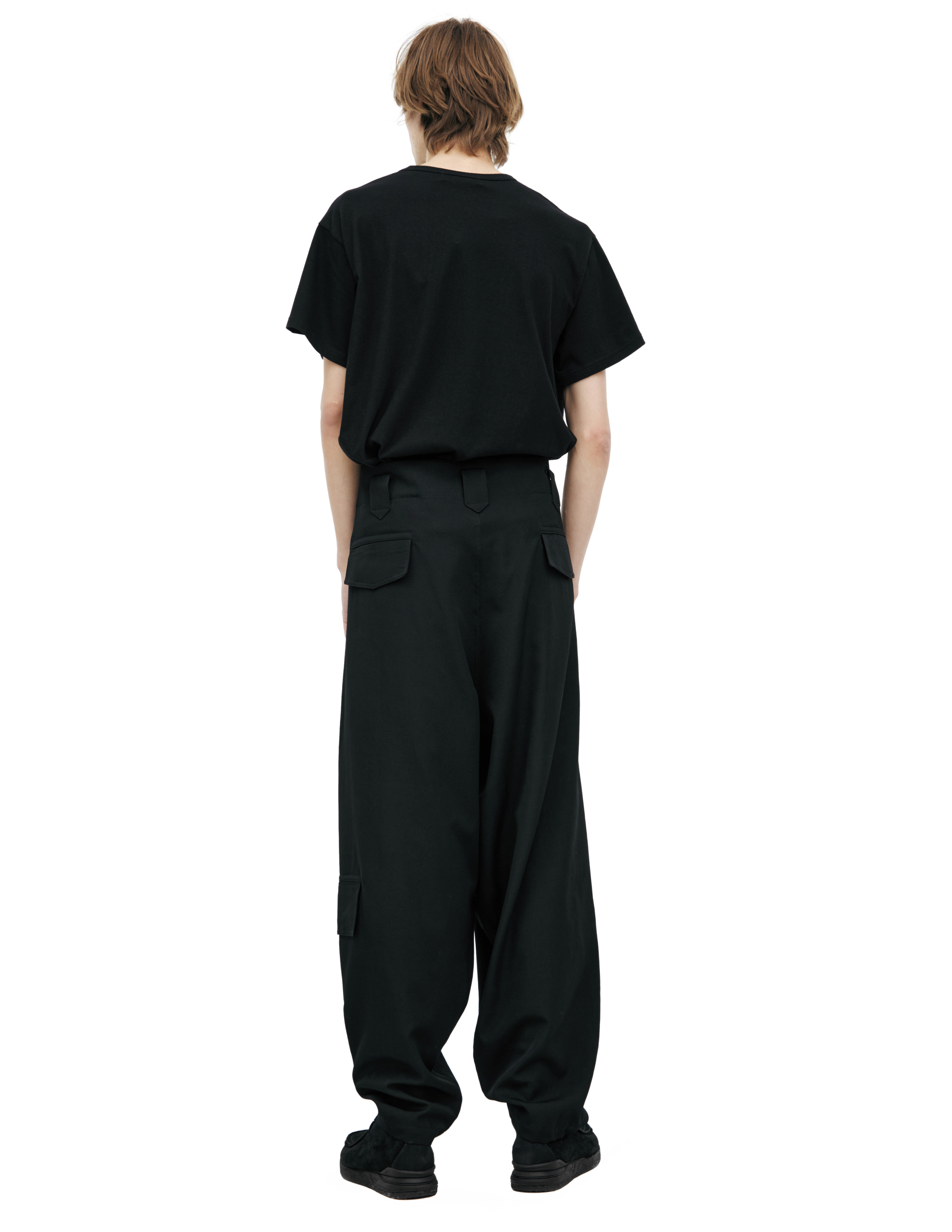 Yohji Yamamoto Black Wool Trousers In Black