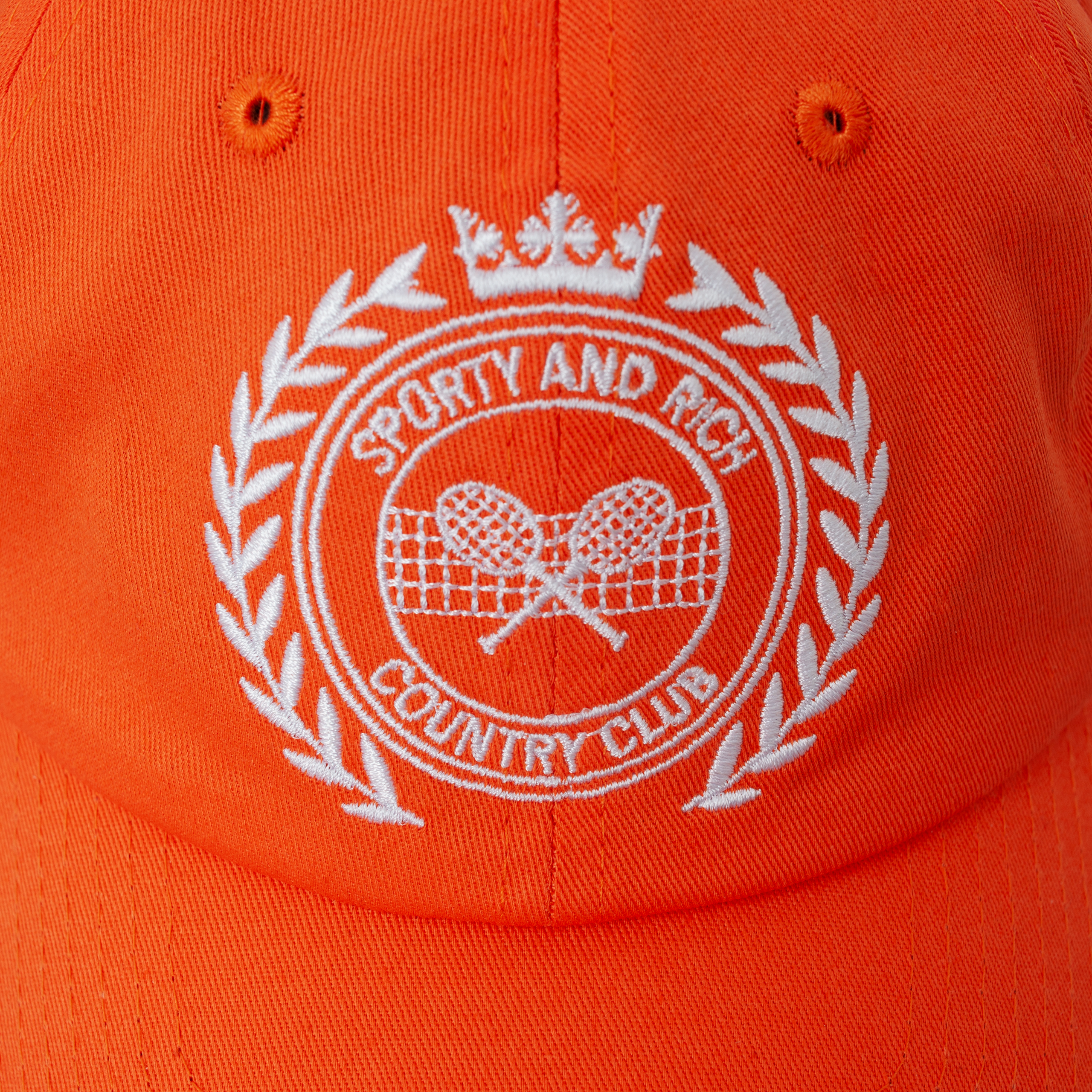 Buy SPORTY & RICH men orange 's&r' logo embroidered cap for