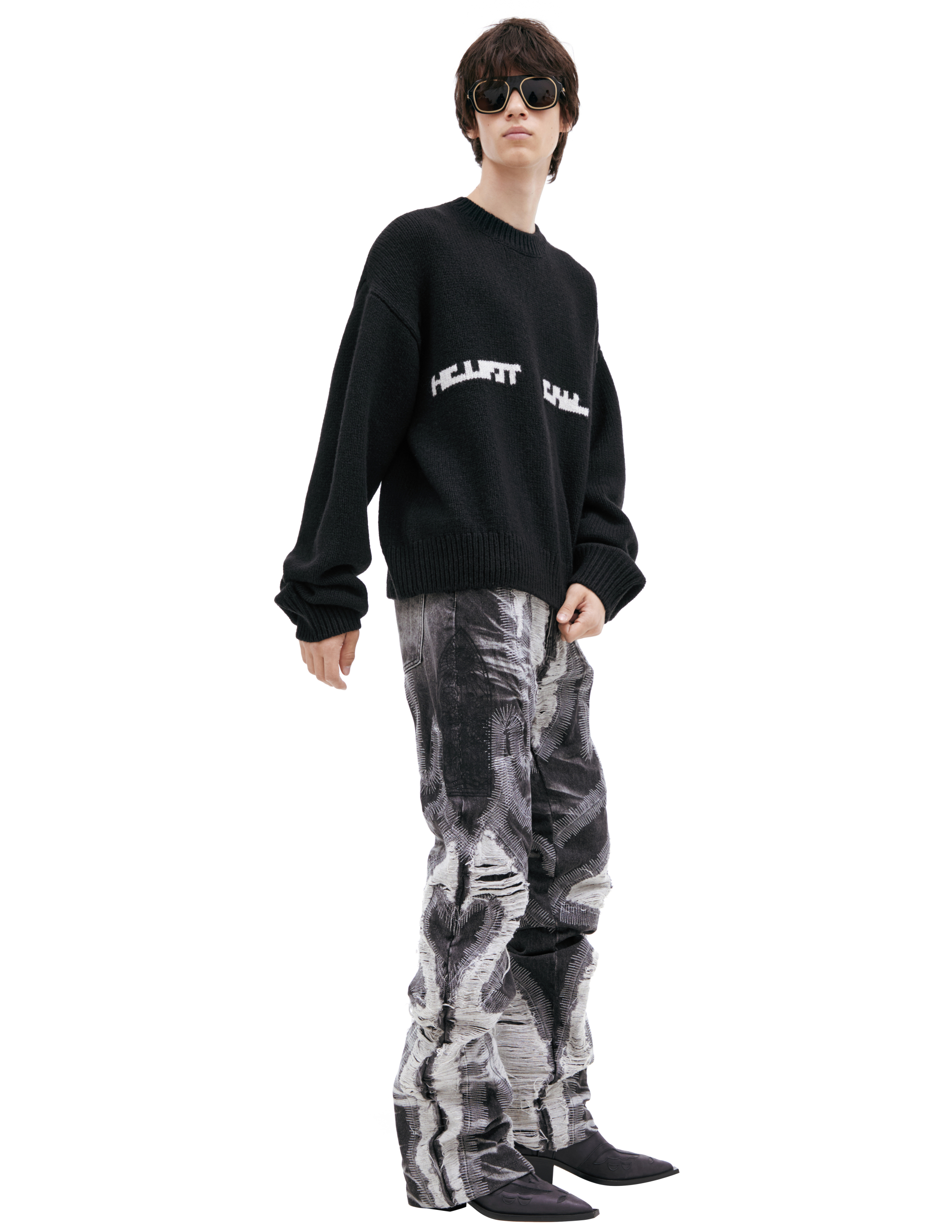 Heliot Emil Black Wool Sweater In Black