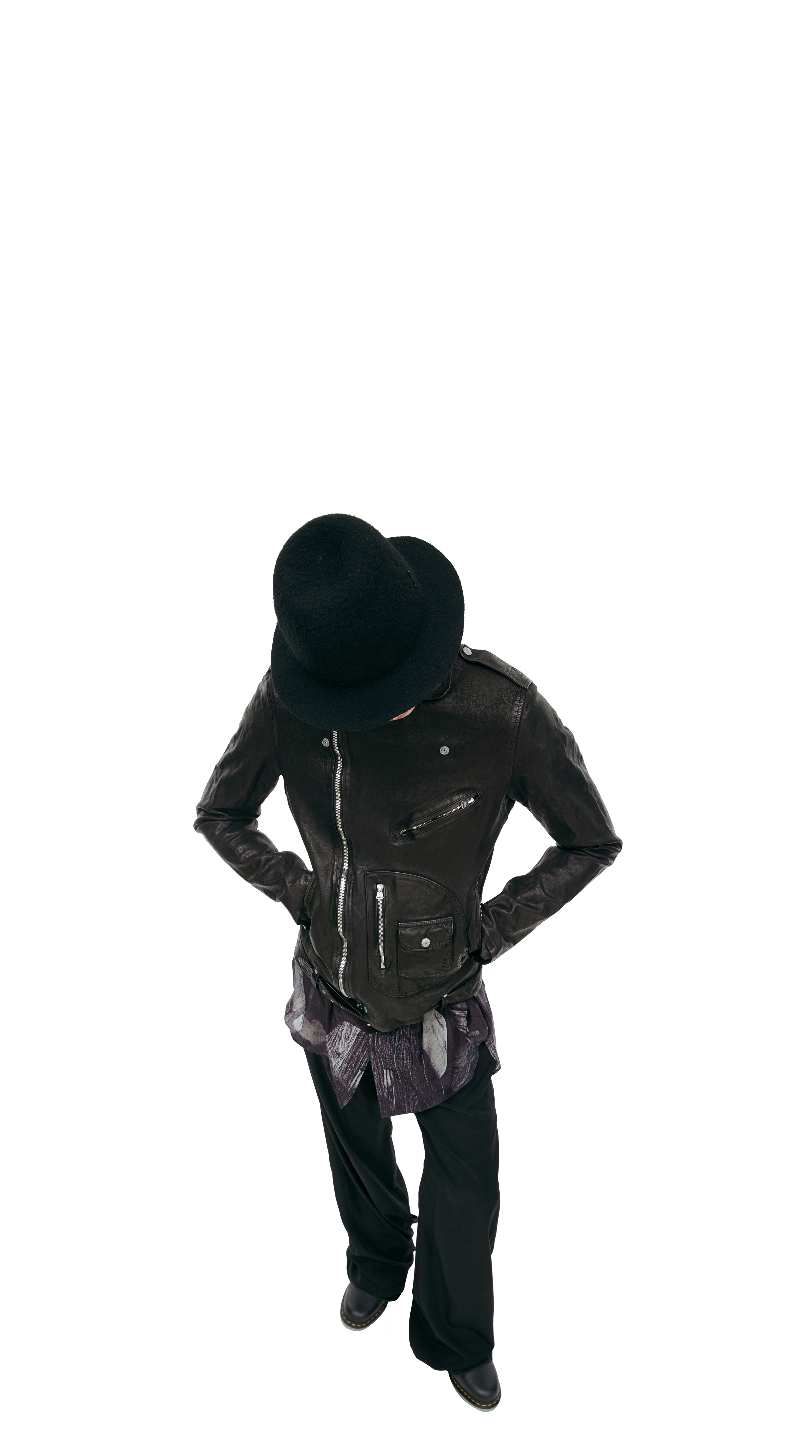 Buy Yohji Yamamoto men black x backlash leather jacket for
