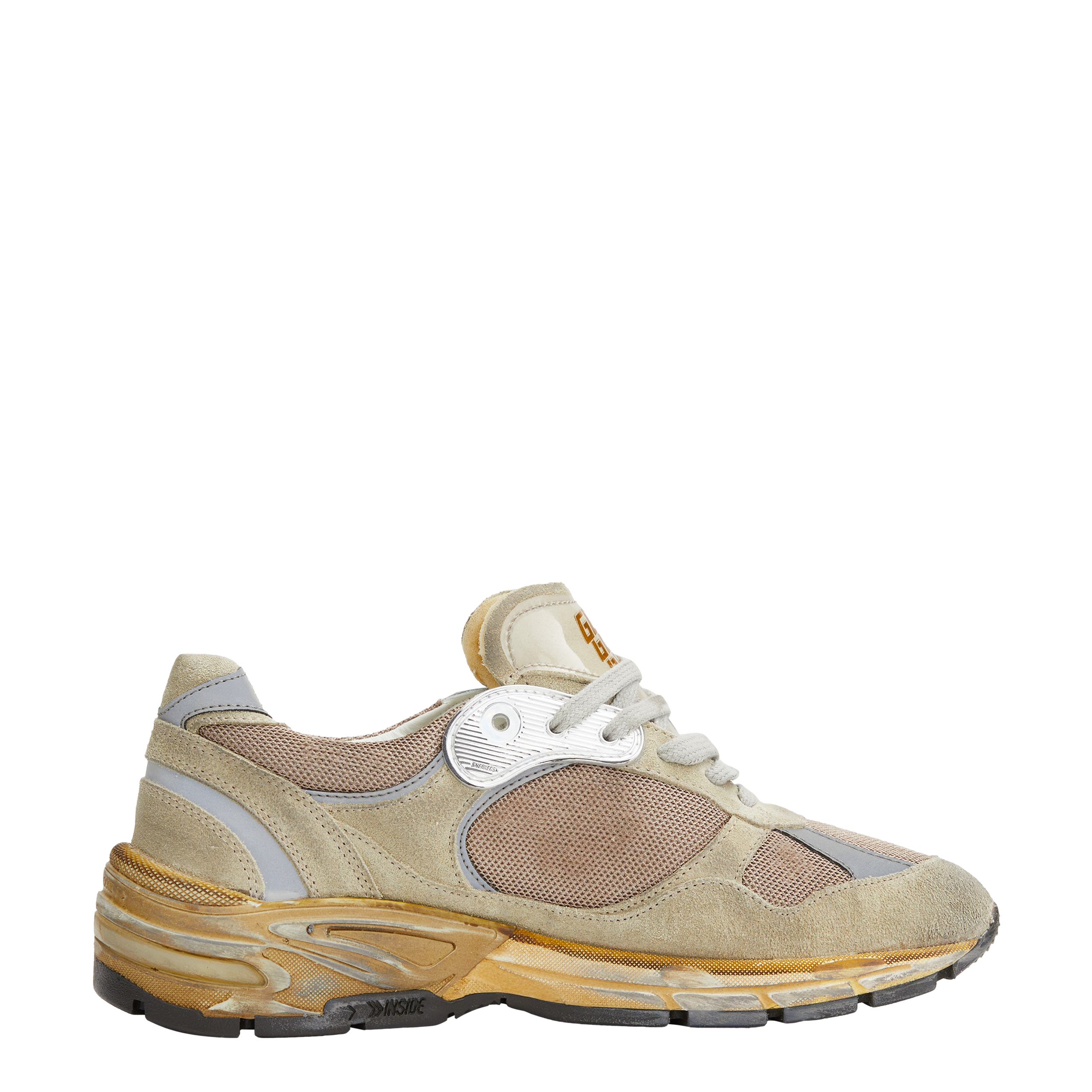 Buy Golden Goose men dad-star brown sneakers for $570 online