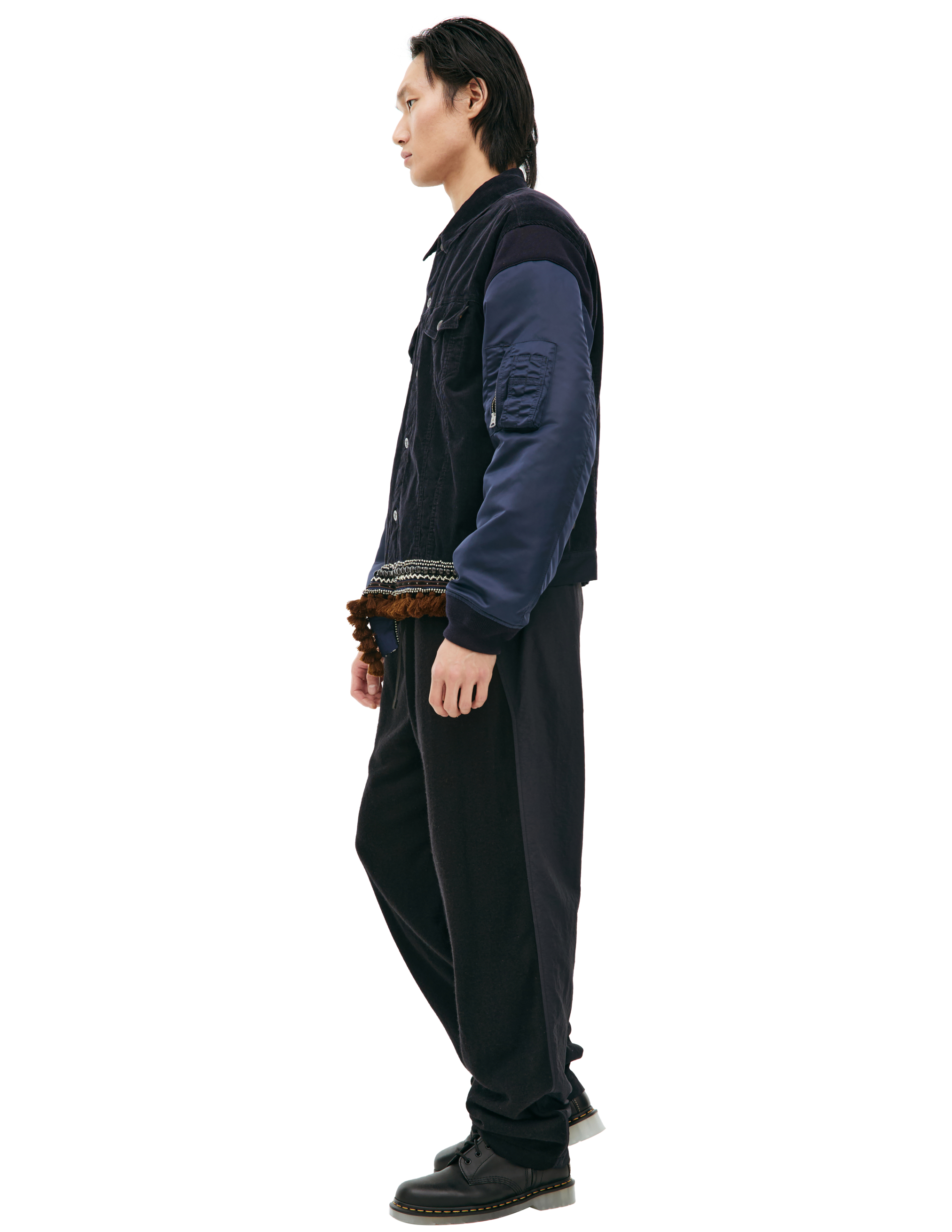 Undercover Button-up Bomber Jacket In Navy Blue