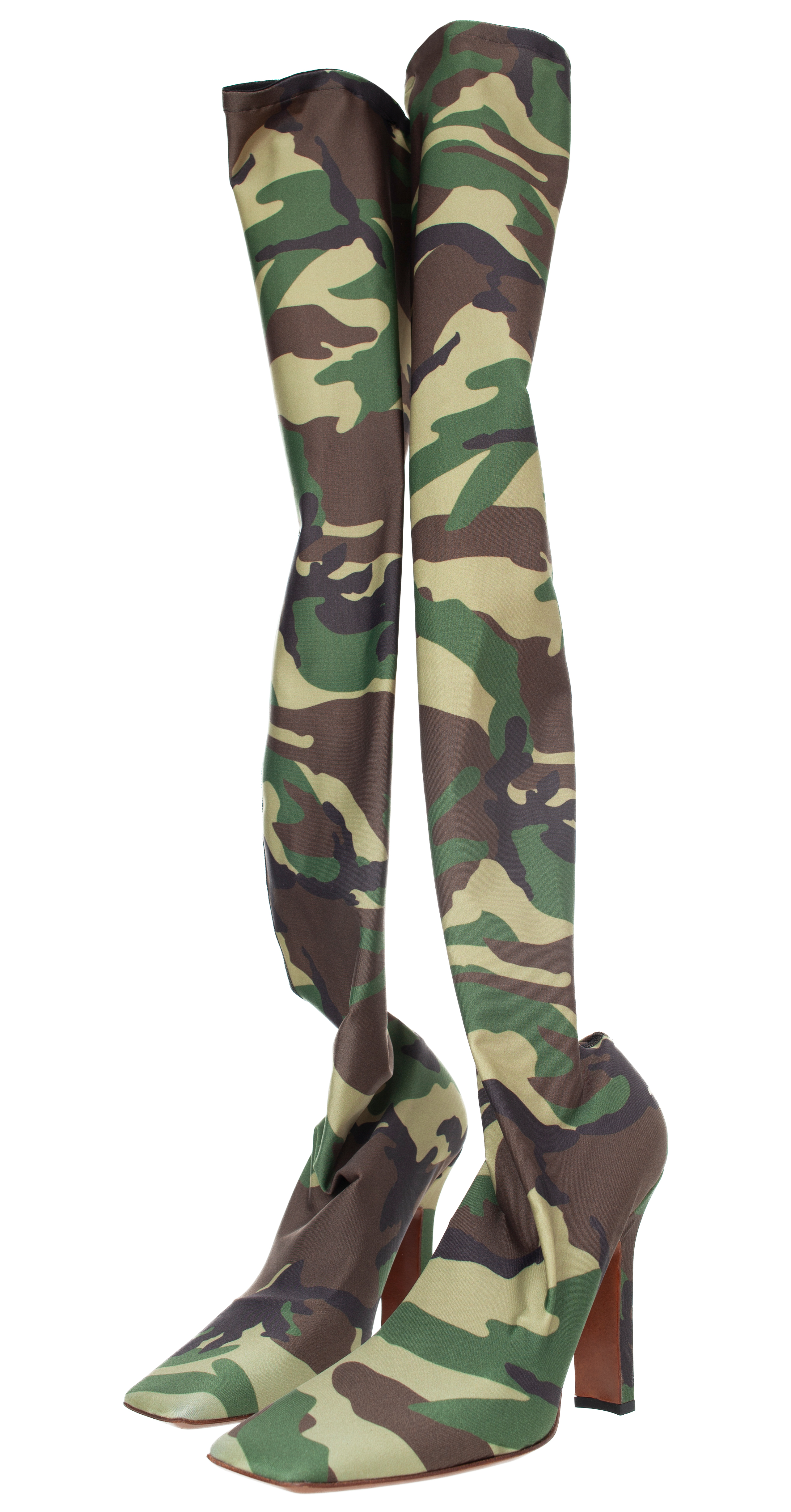stribe insekt kantsten Buy VETEMENTS women green camouflage over-the-knee boots for $1,131 online  on SV77, WA53HE100A/2749