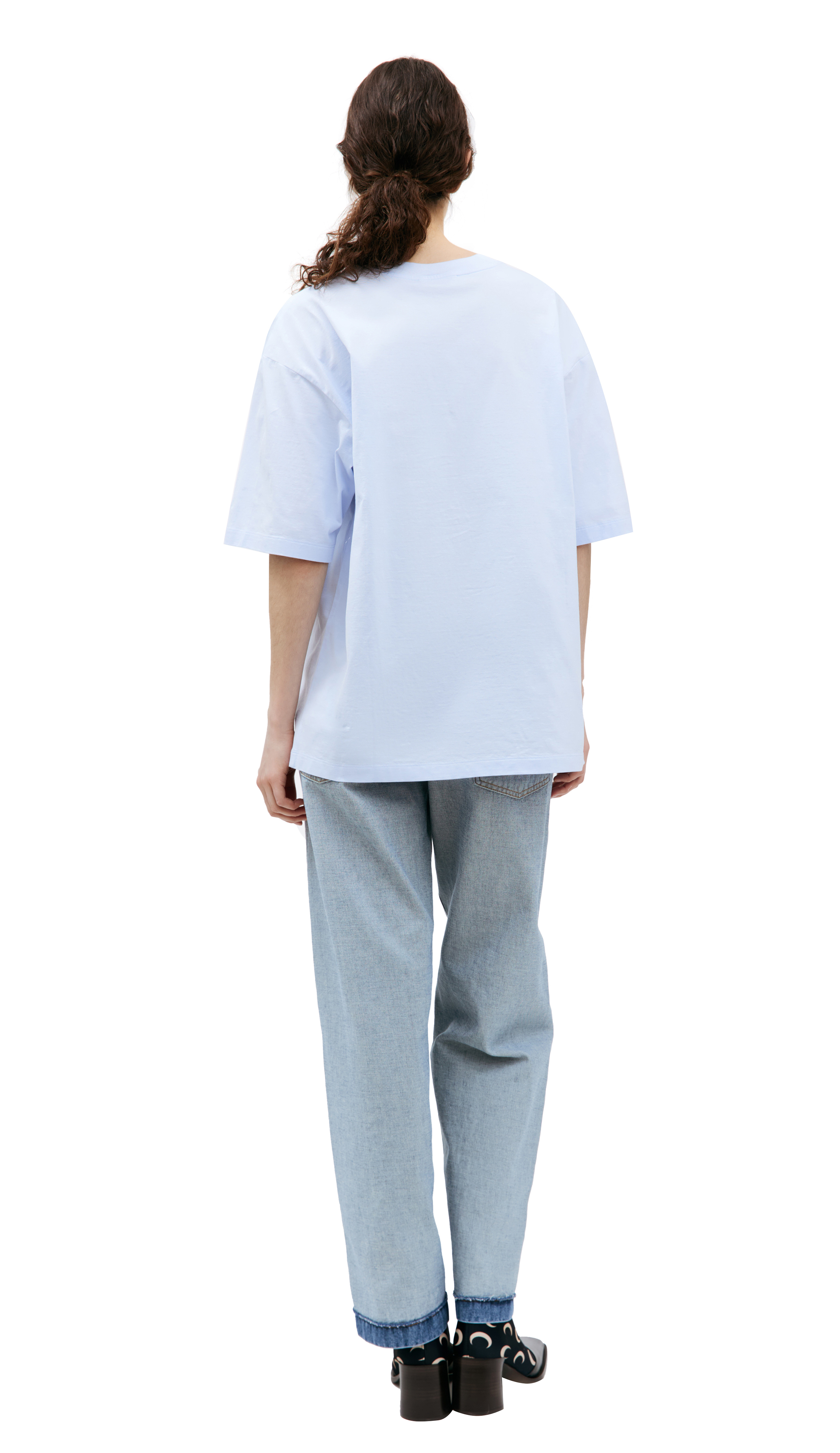 Buy Marni women blue cotton printed t-shirt for $215 online