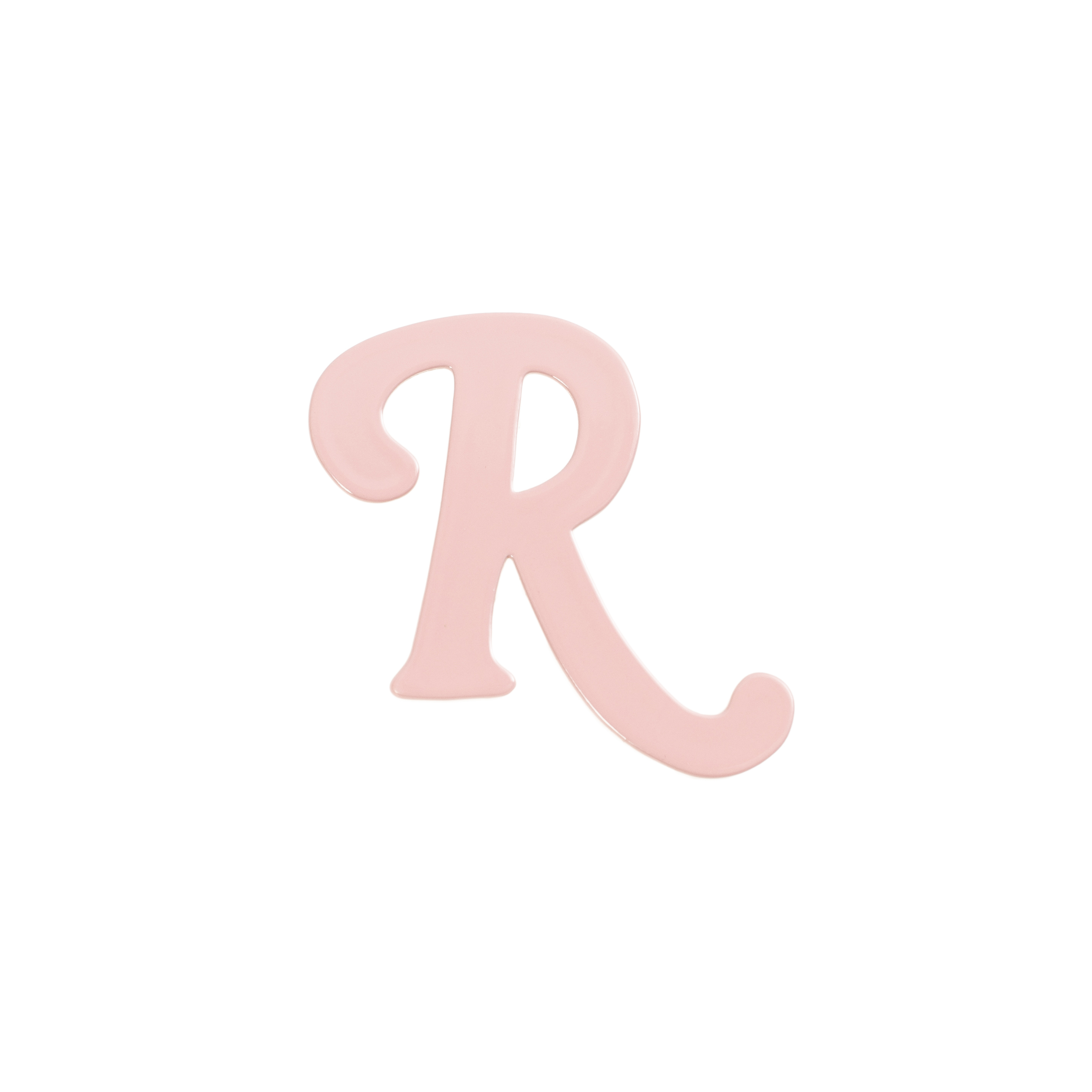 Single R-logo earring in pink
