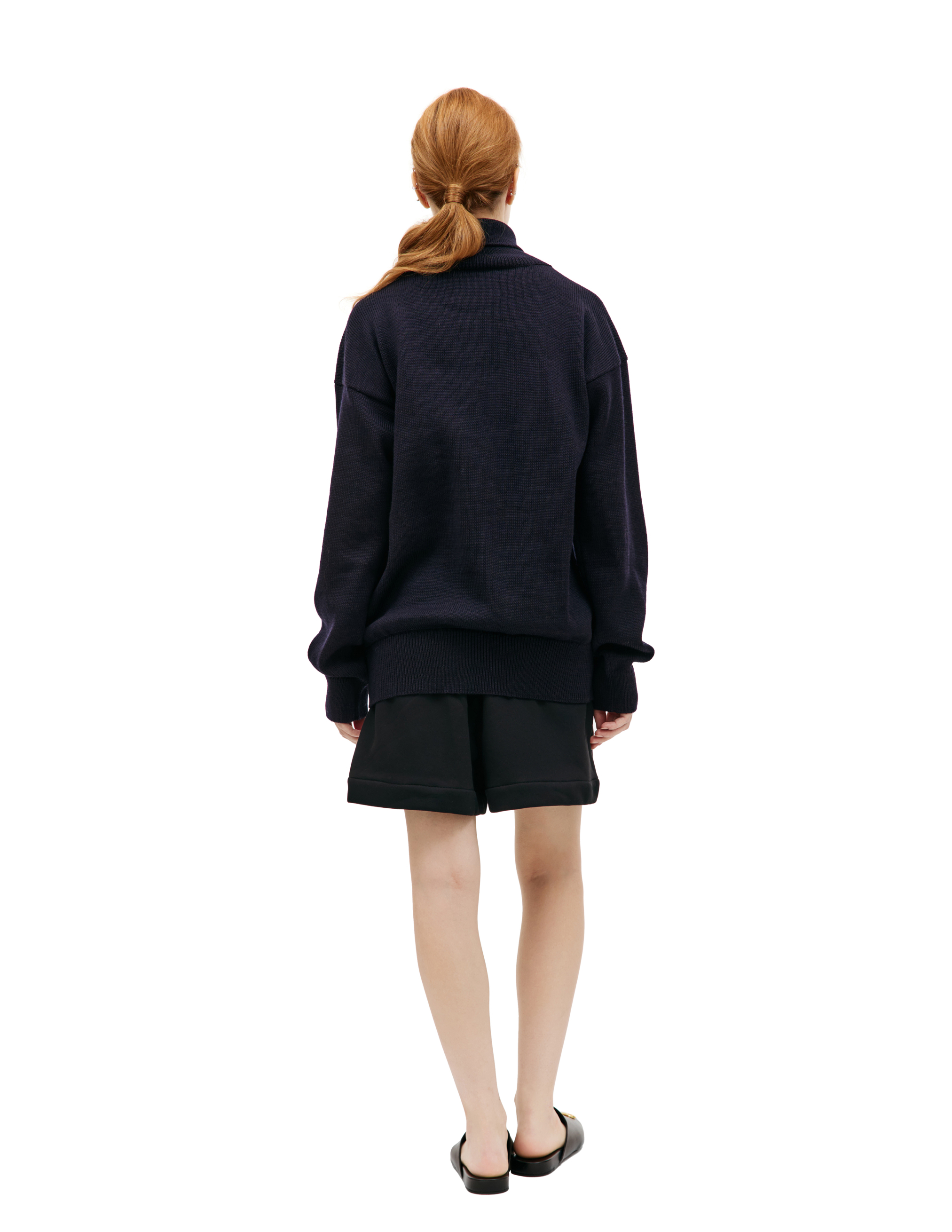 Shop Jil Sander Wool Turtleneck Sweater In Navy Blue