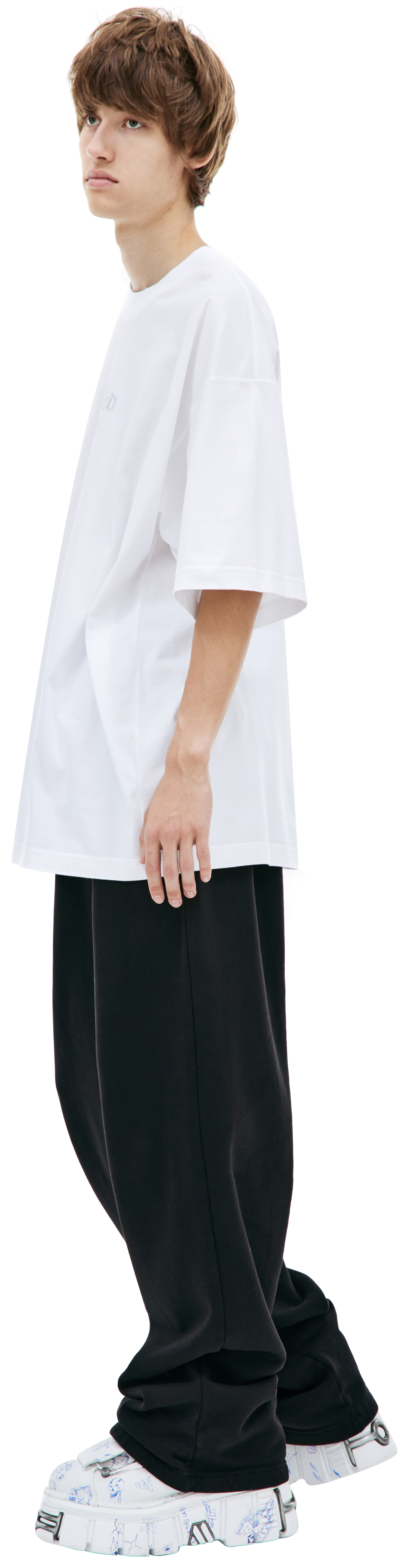 Buy VETEMENTS men white 'spoiled by god' t-shirt for $358 online